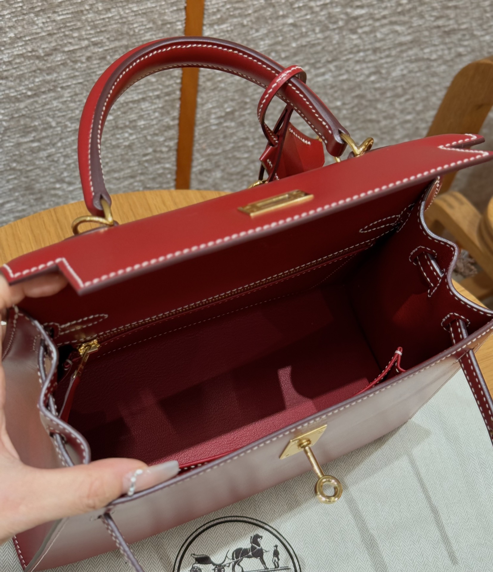 Hermès  Kelly 25 Rouge piment Box
