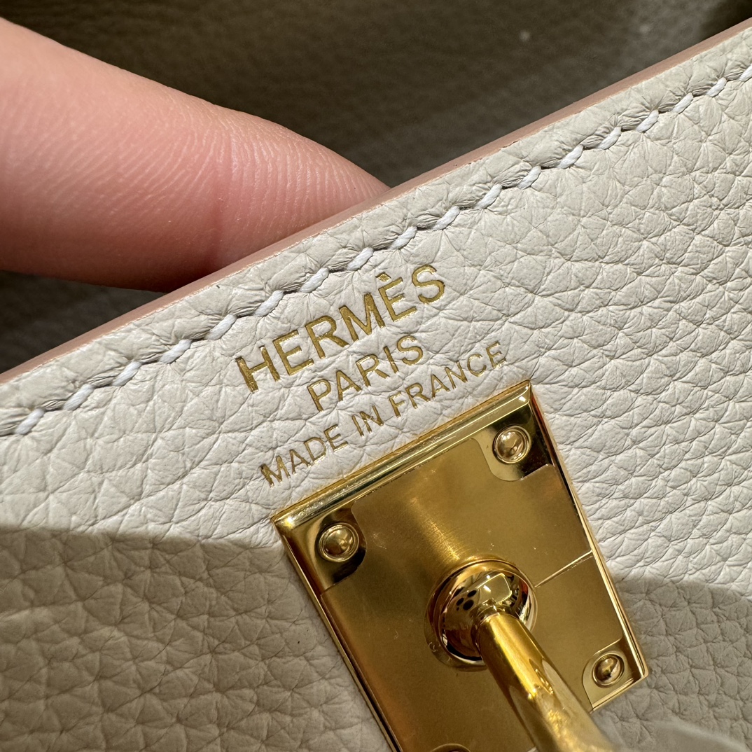 Hermès  Kelly 25 Craie Togo
