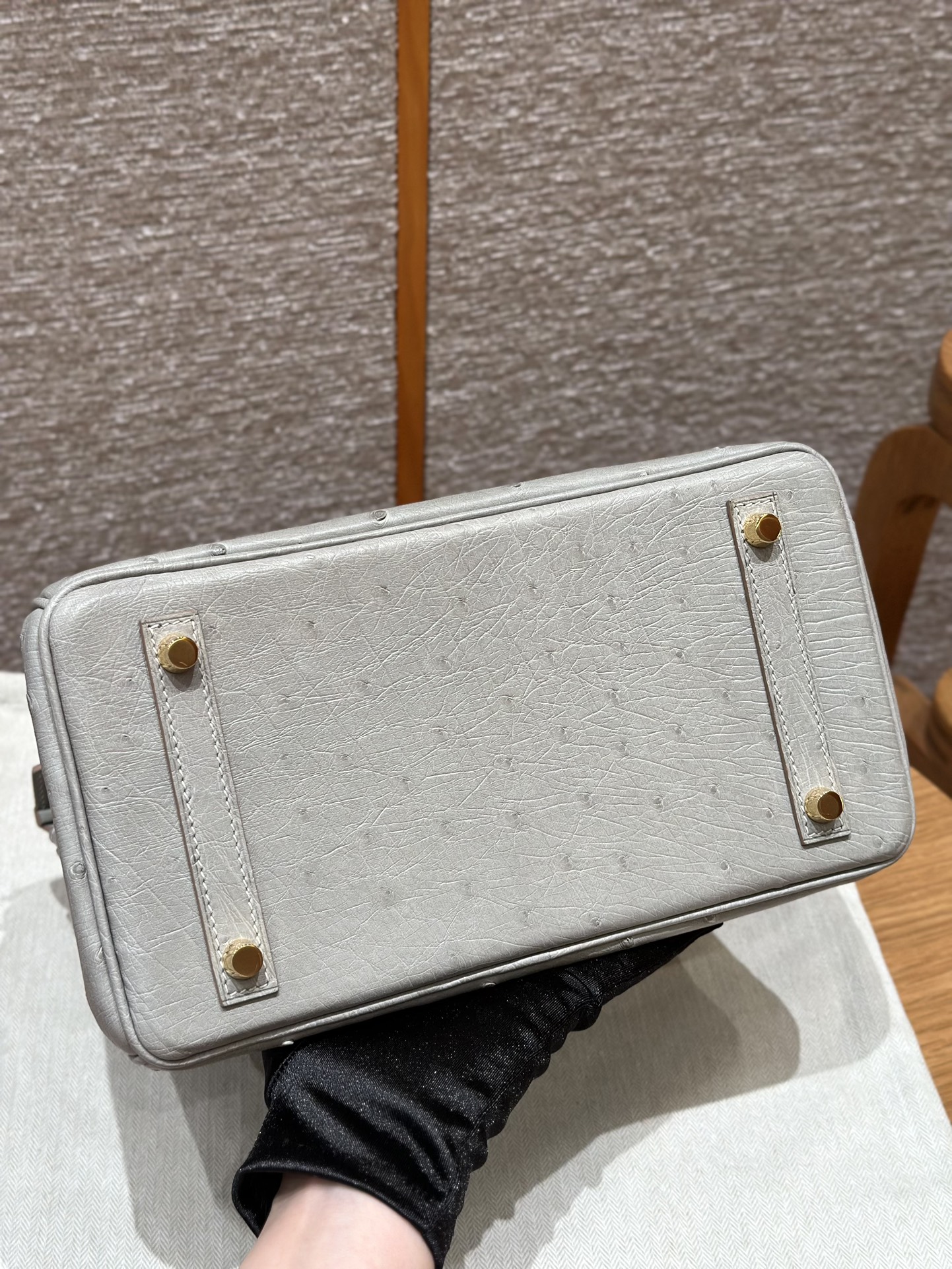 Hermès Birkin 25 Girs Perle  KK ostrich imported