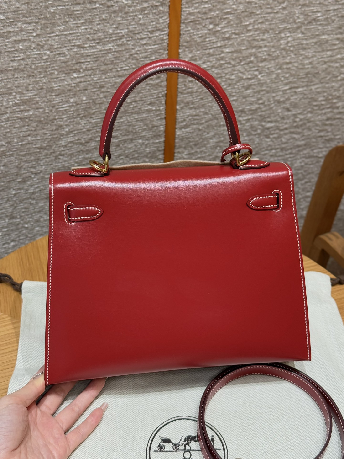 Hermès  Kelly 25 Rouge piment Box
