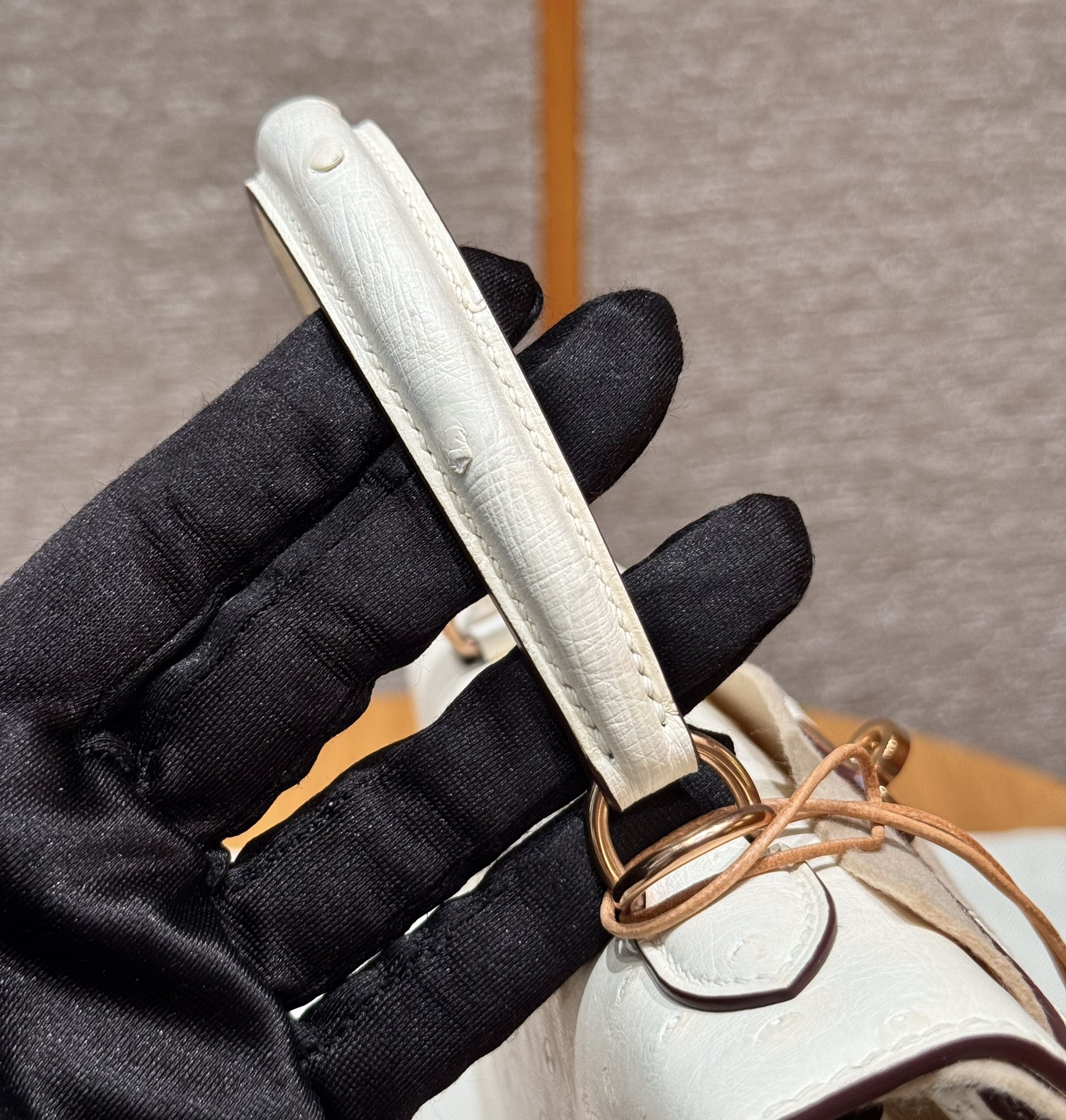 Hermès  Kelly 25 Beton  KK ostrich imported