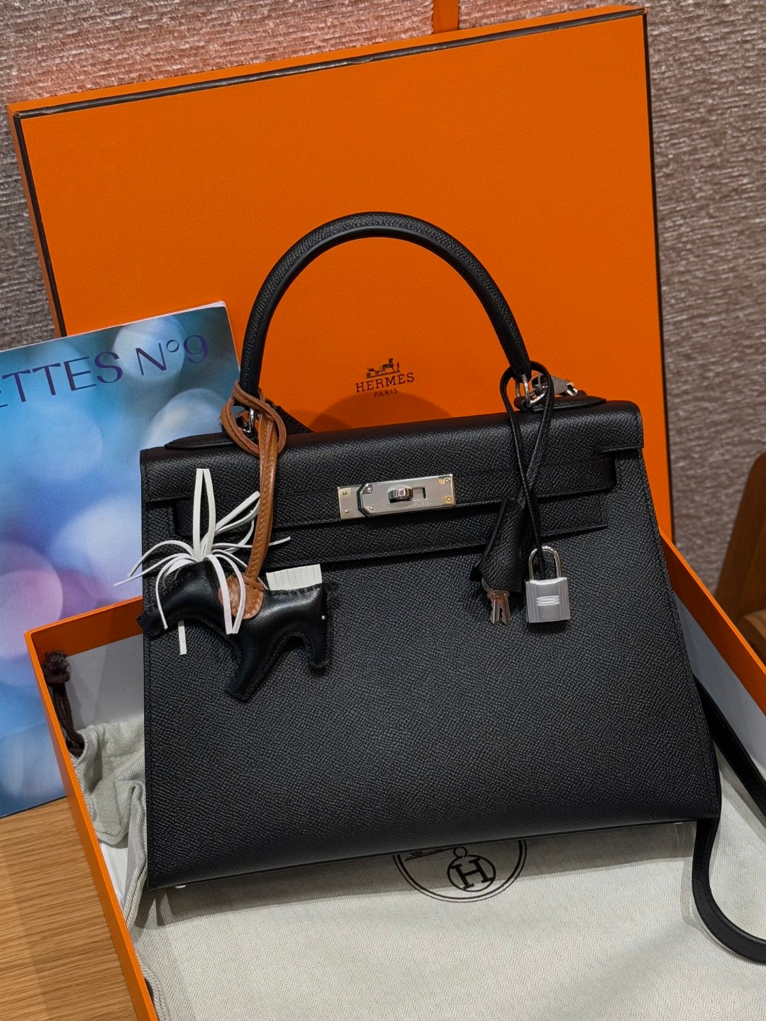 Hermès  Kelly 28 Noir  Eposm