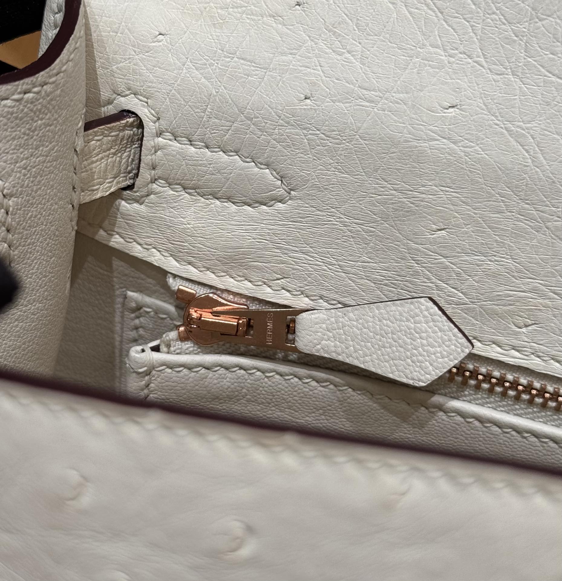 Hermès  Kelly 25 Beton  KK ostrich imported