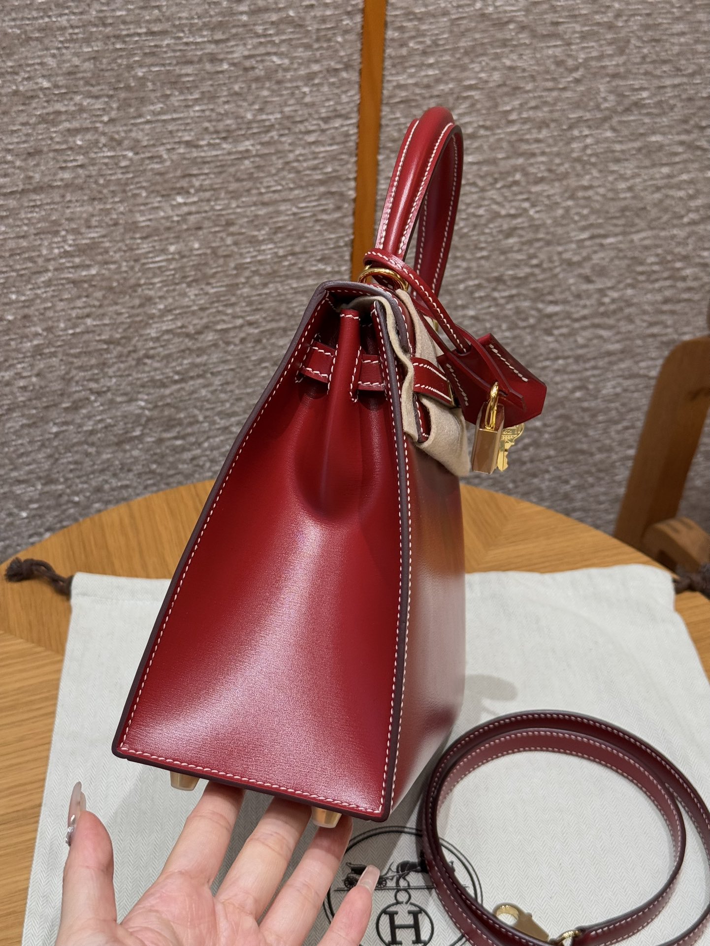 Hermès  Kelly 25 Rouge piment Box