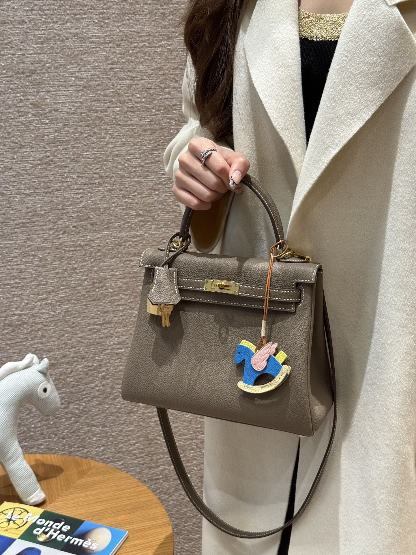 Hermès  Kelly 25 Etoupe Togo