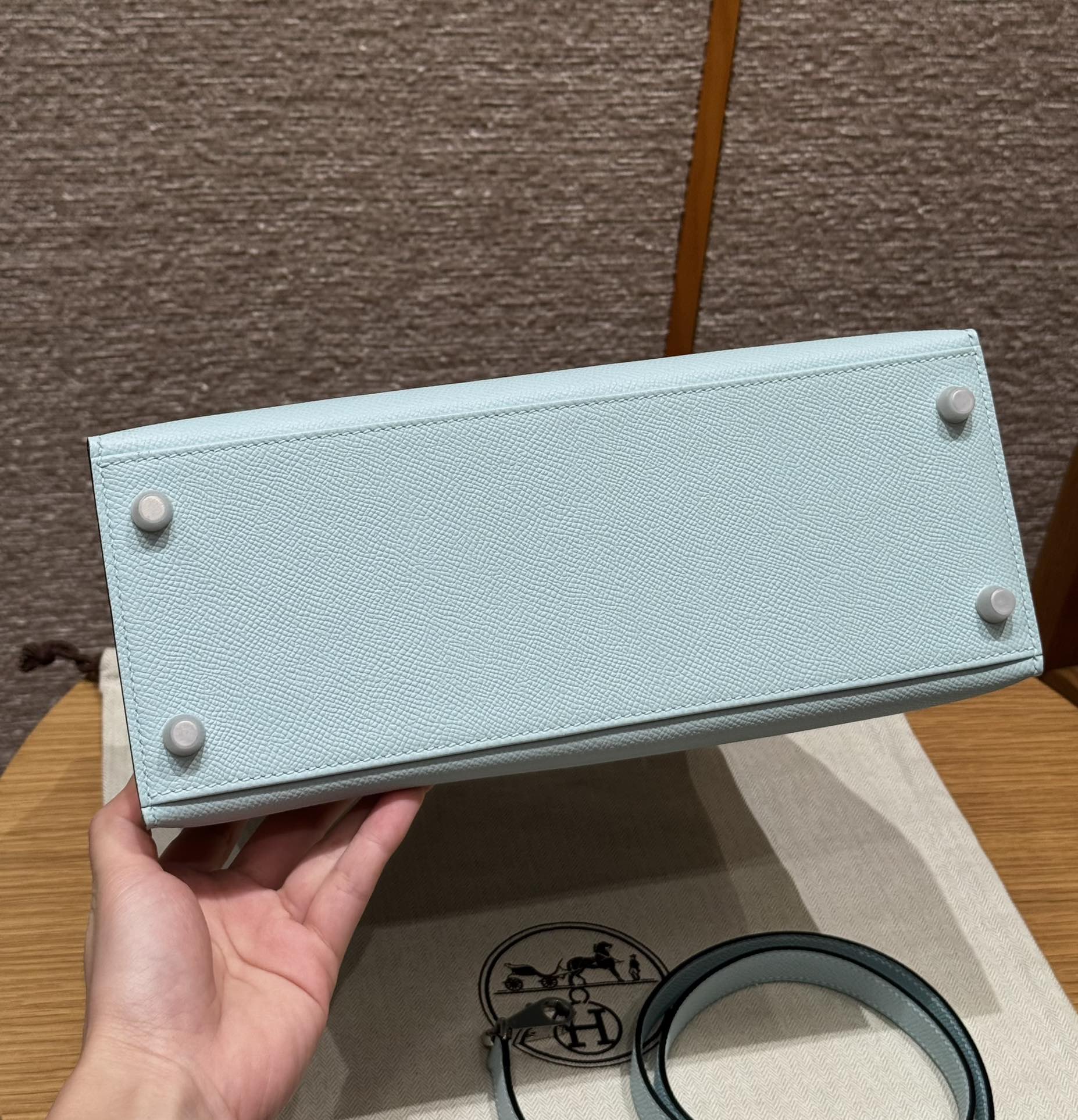 Hermès  Kelly 28 Blue zephyr eposm