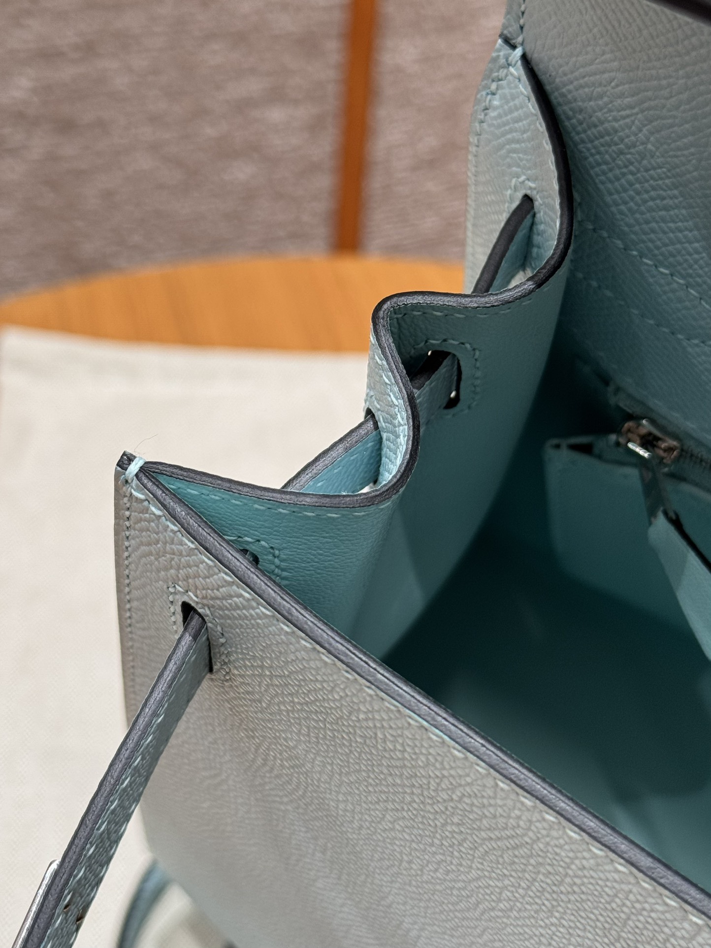 Hermès  Kelly 28 Blue zephyr eposm