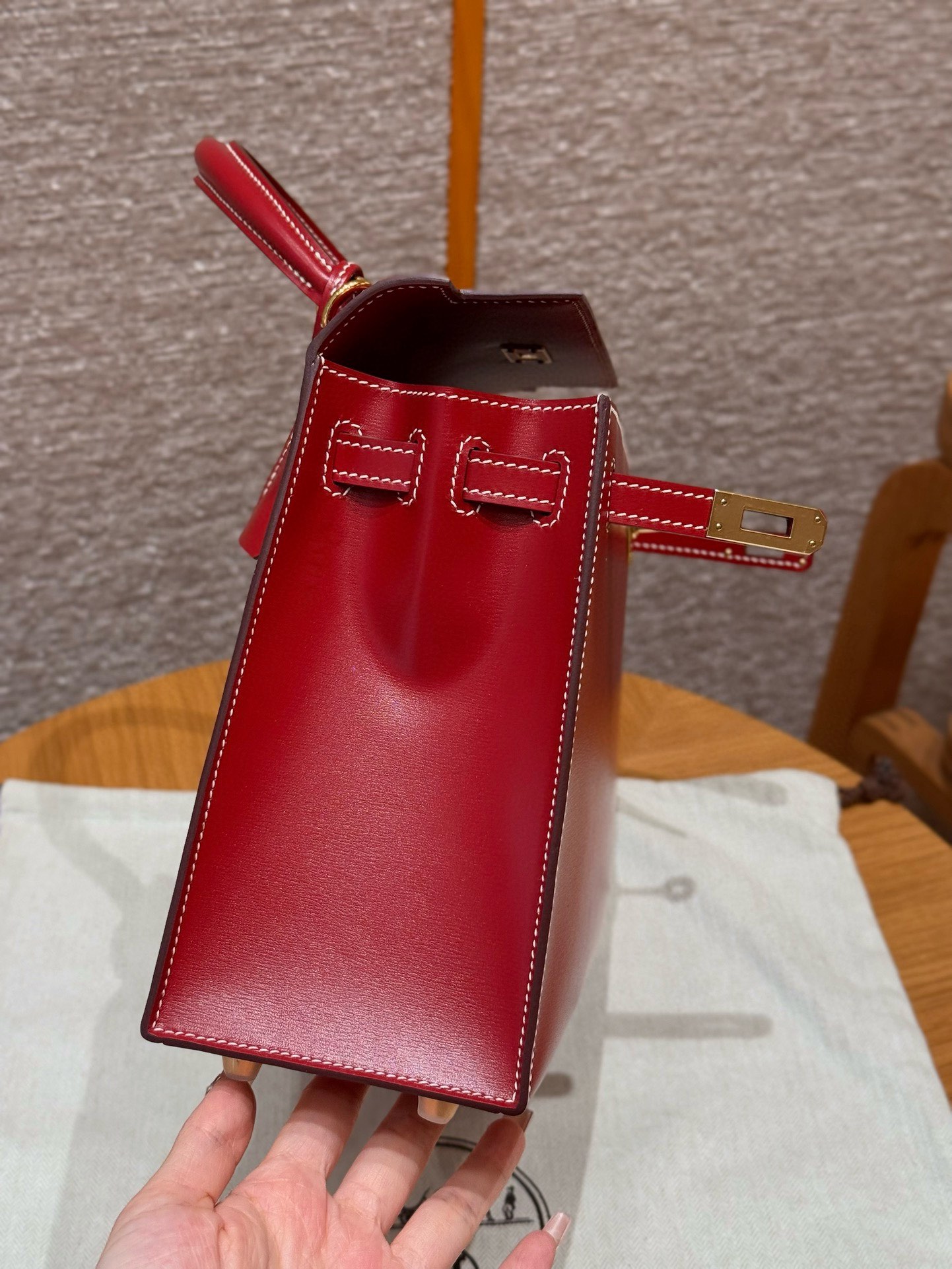 Hermès  Kelly 25 Rouge piment Box