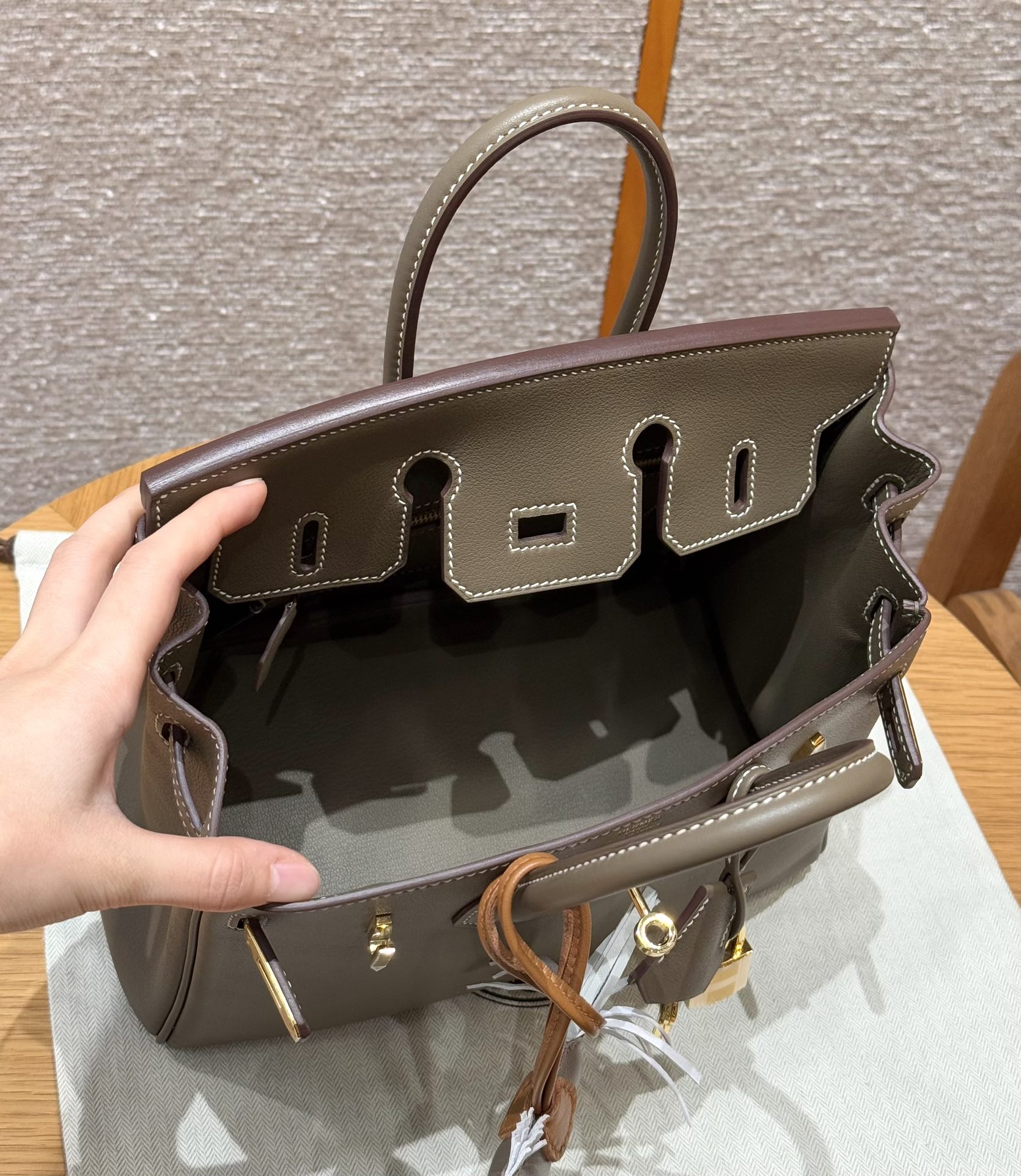 Hermès Birkin 25  Etoupe Swift