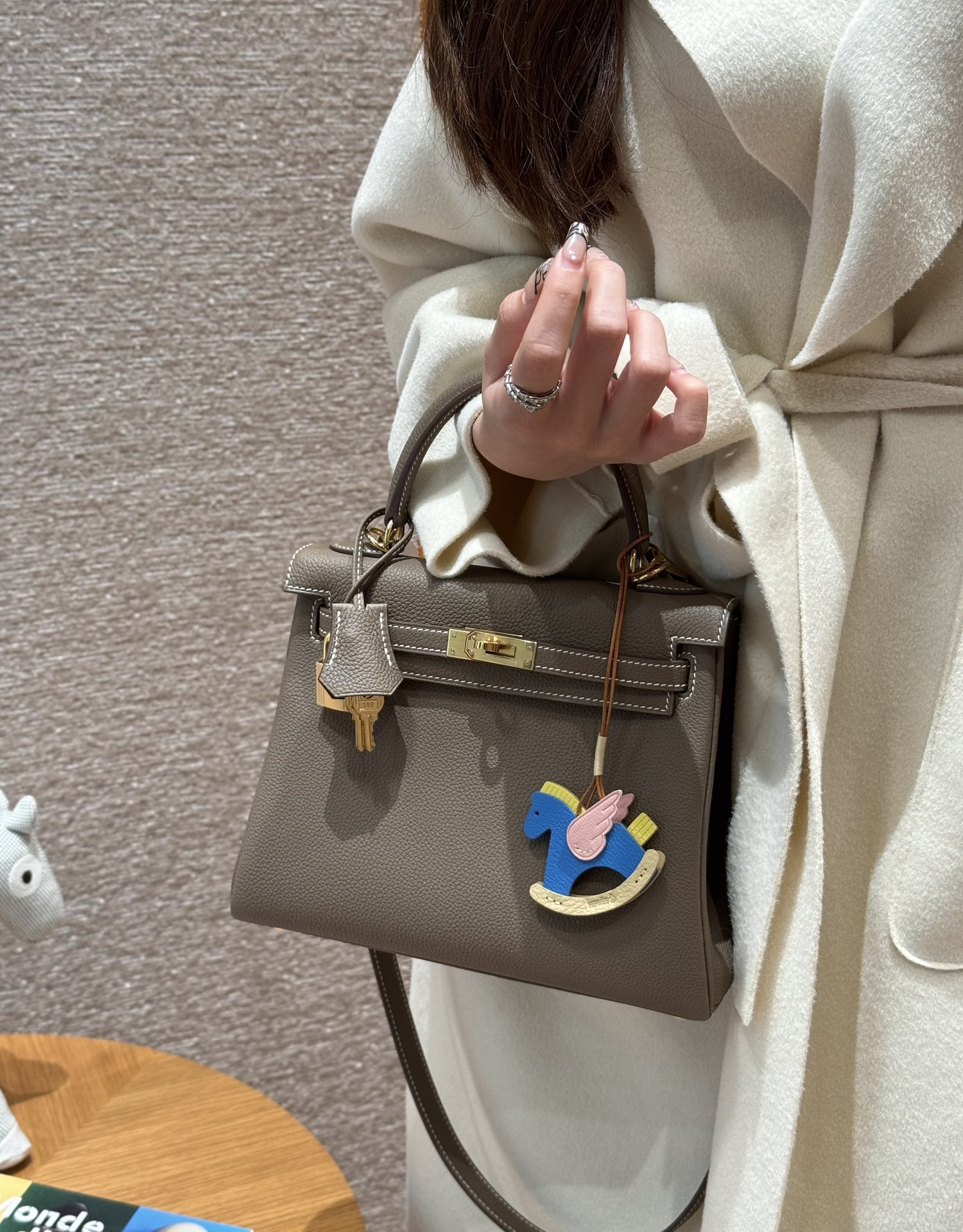 Hermès  Kelly 25 Etoupe Togo