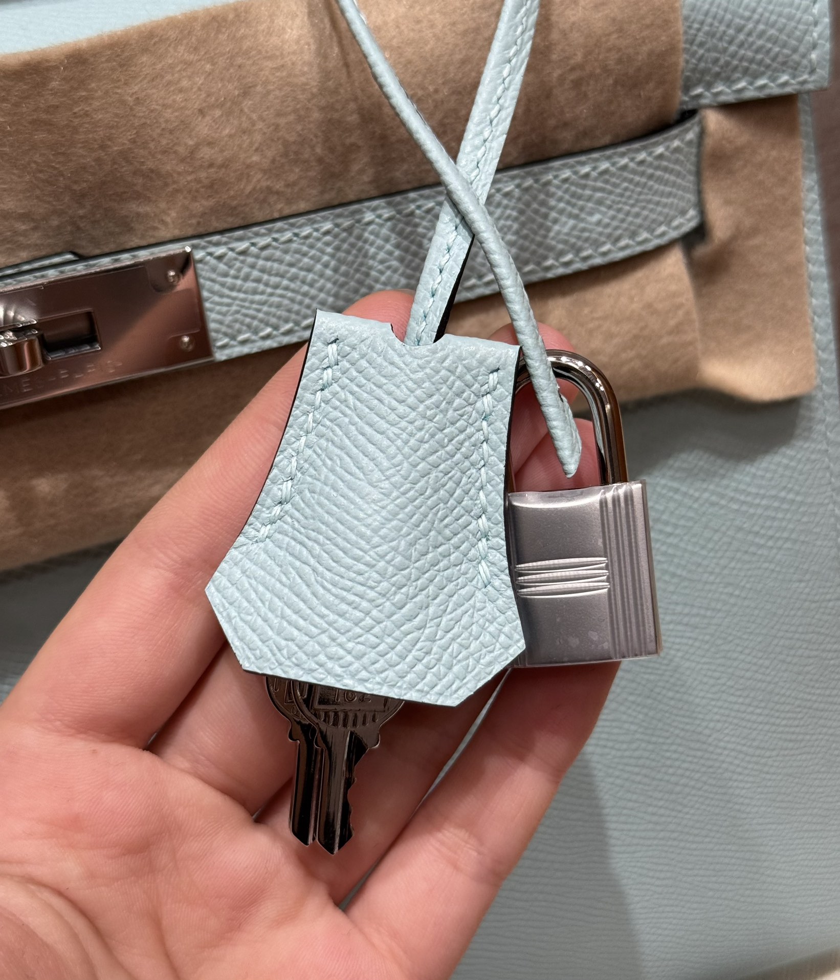 Hermès  Kelly 28 Blue zephyr eposm