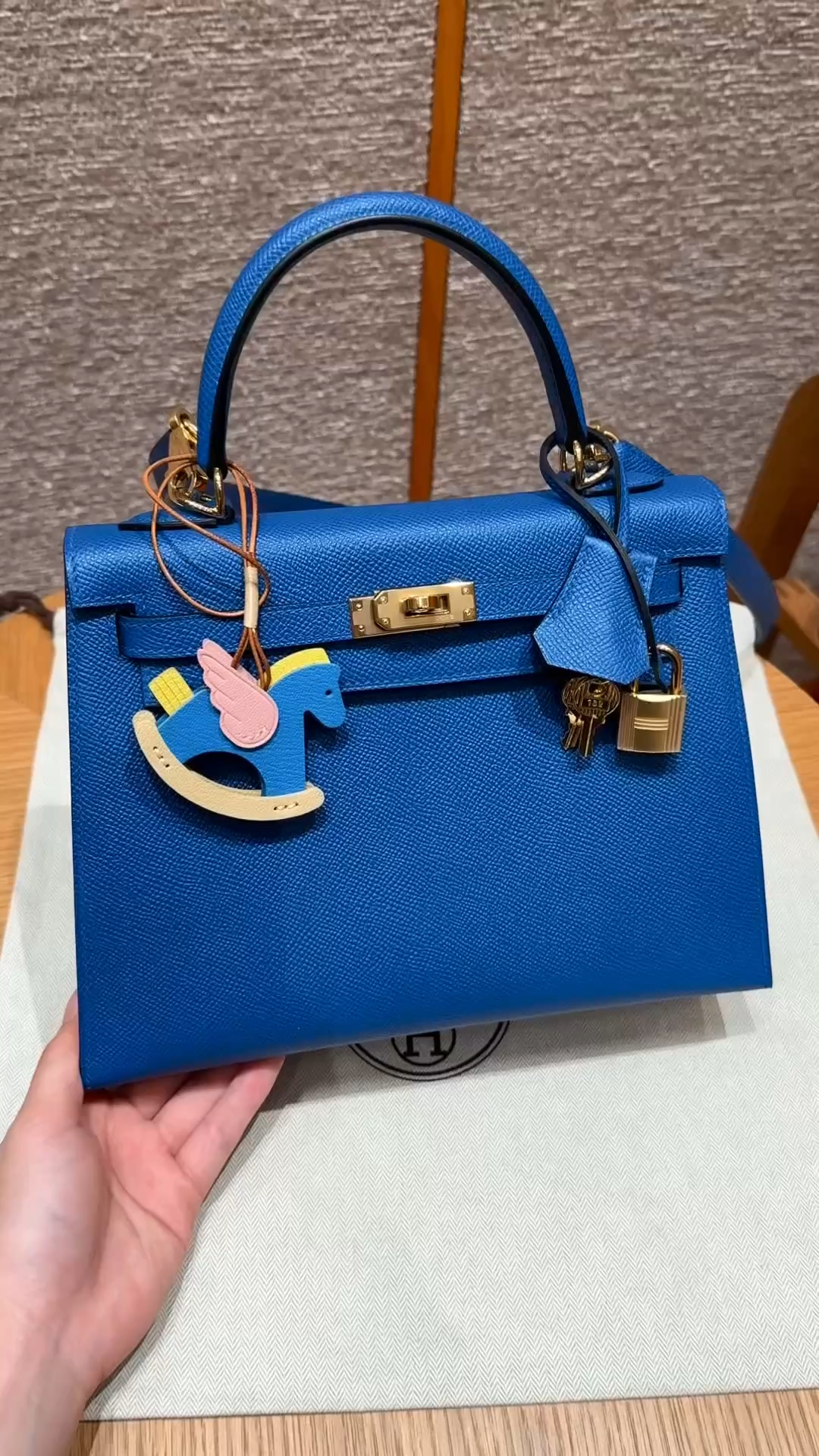 Hermès  Kelly 25 bule France eposm