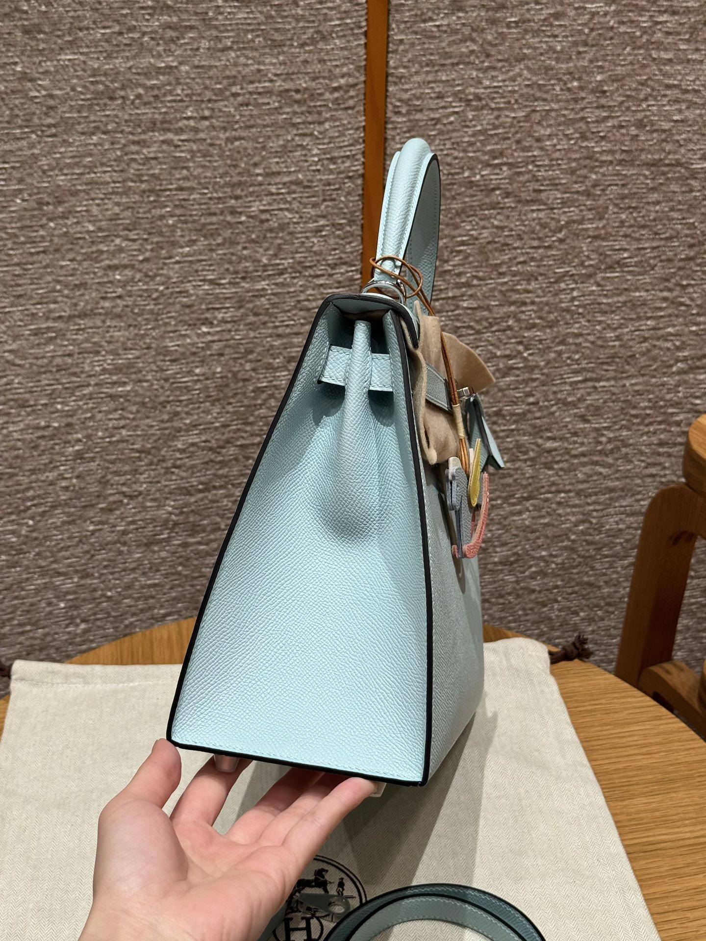 Hermès  Kelly 28 Blue zephyr eposm