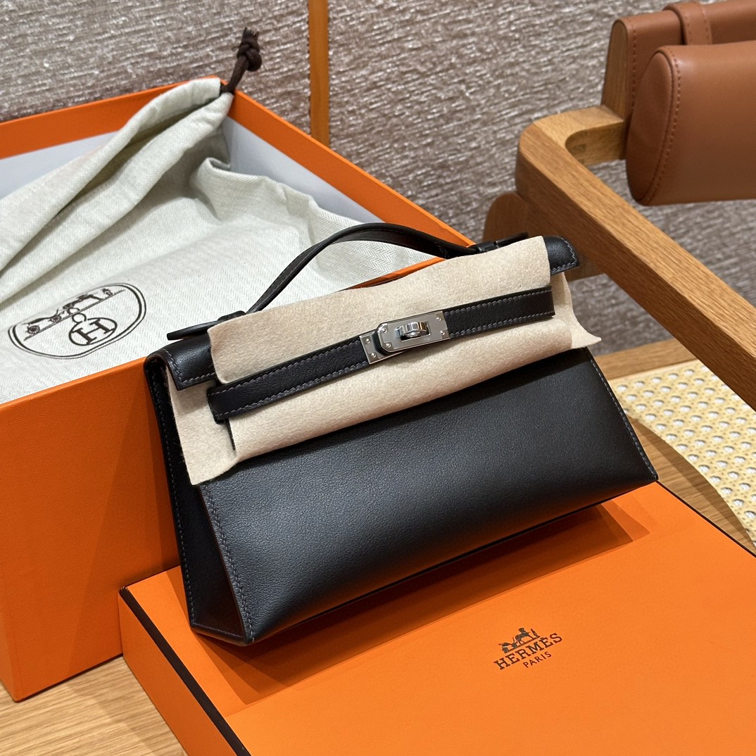 Hermès  Kelly Pochette 1 Ebene Swift