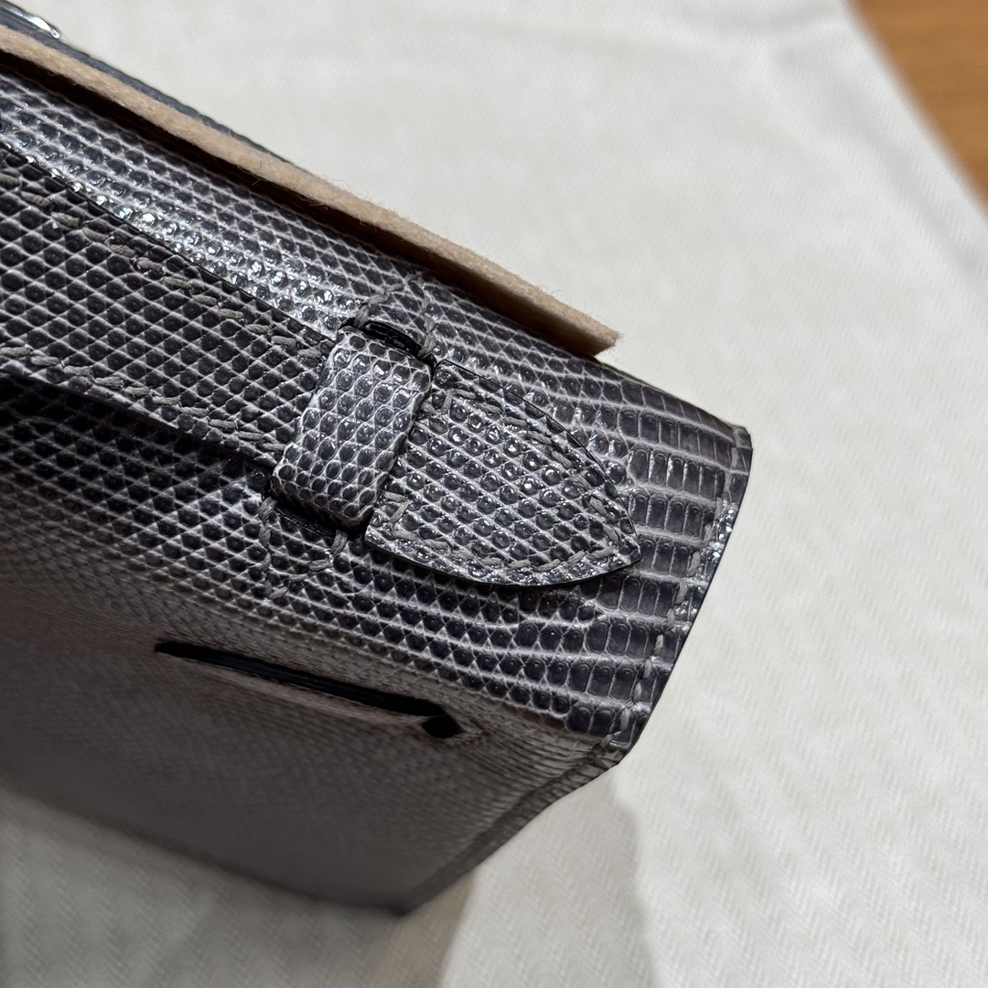 Hermès  Kelly Pochette 1  Ardoise Lizard imported
