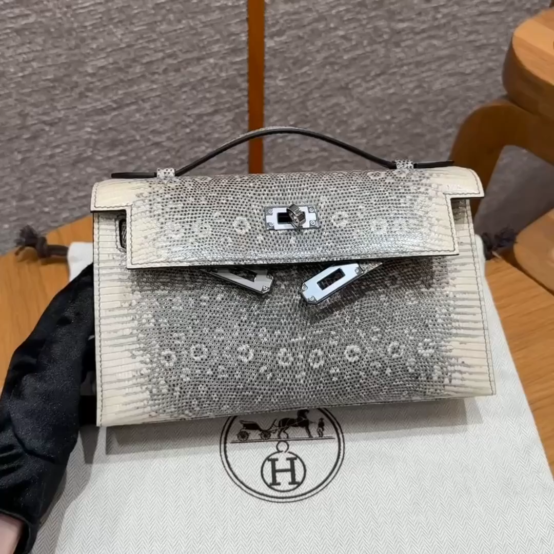 Hermès  Kelly Pochette 1 Ombre Lizard imported