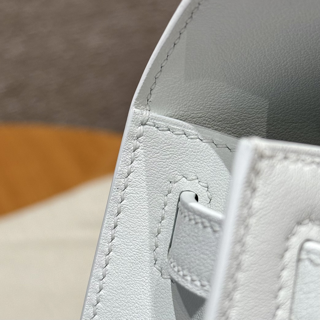 Hermès  Kelly Pochette 1 Blanc Swift