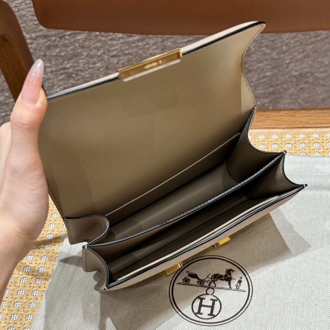 Hermès Constance 19 Gris tourtelle Epsom
