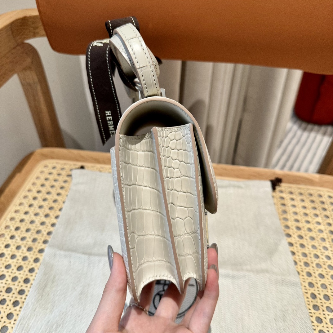Hermès Constance 19  Beton  Alligator shiny crocodile🐊