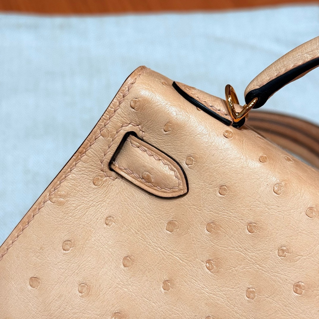 Hermès  Mini Kelly2 Size19 Chai  KK ostrich imported