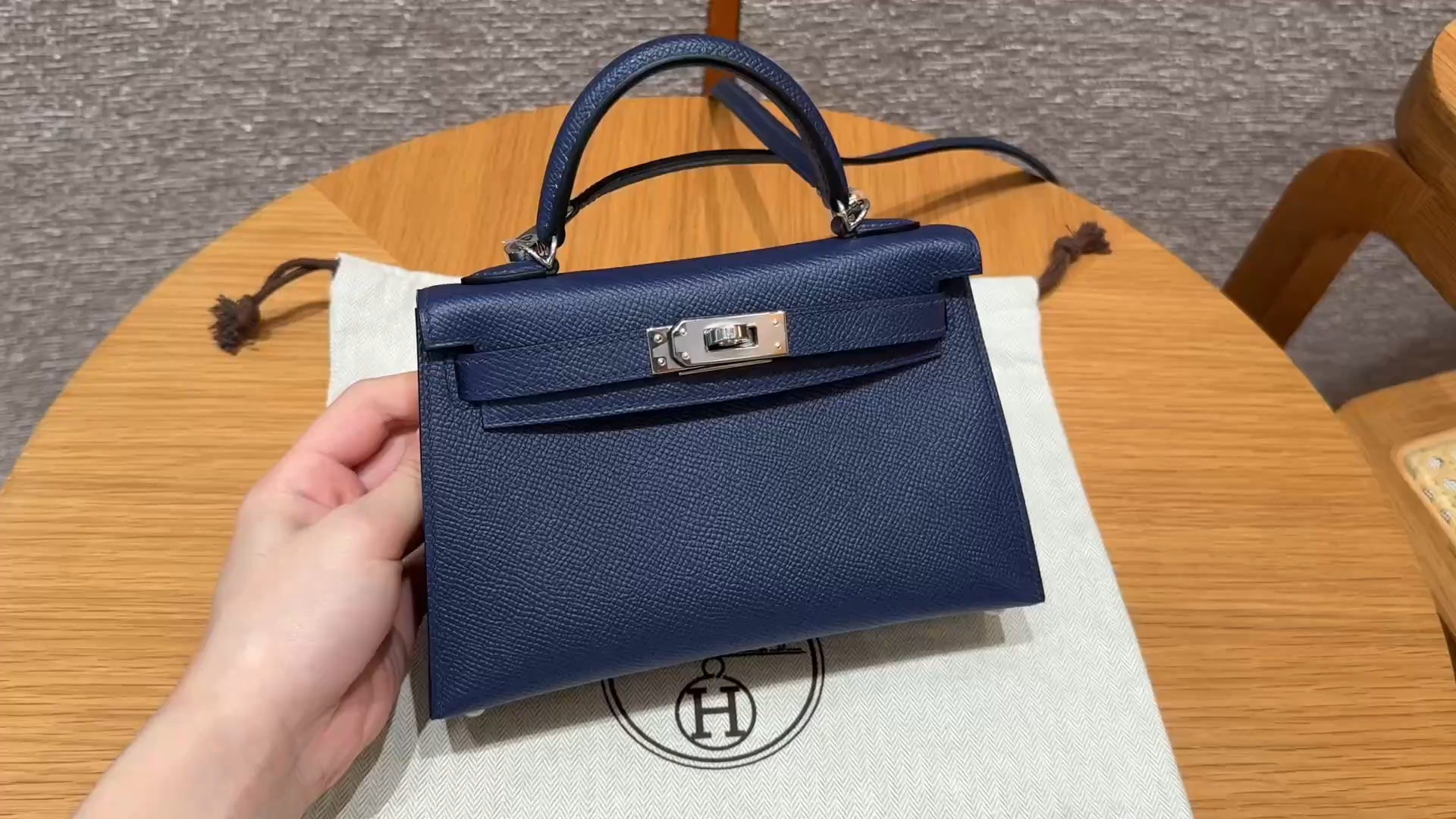 Hermès  Mini Kelly2 Size19 Blue saphir epsom