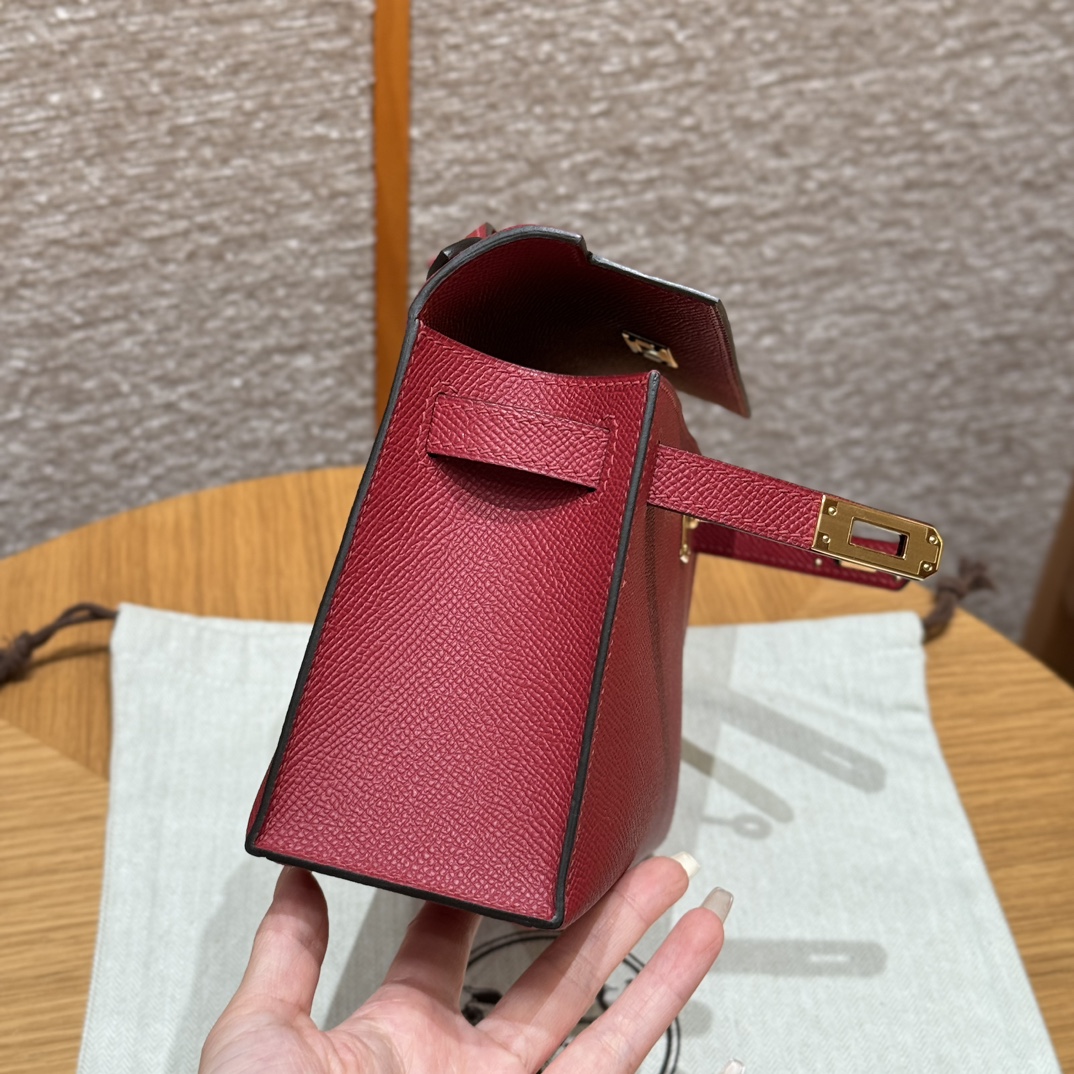 Hermès  Kelly Pochette 1 Rouge great Epsom