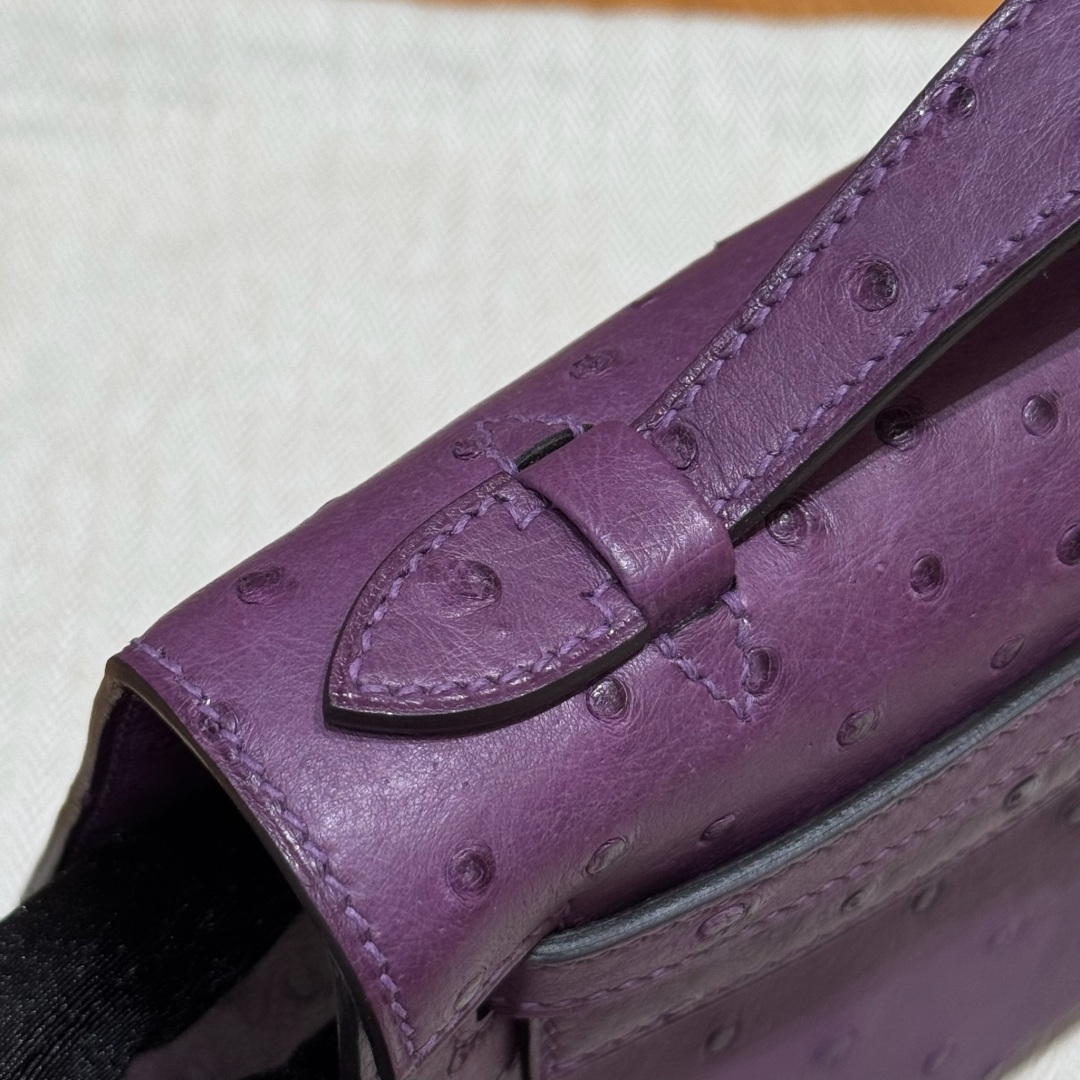 Hermès  Kelly Pochette 1  Anemone KK ostrich imported