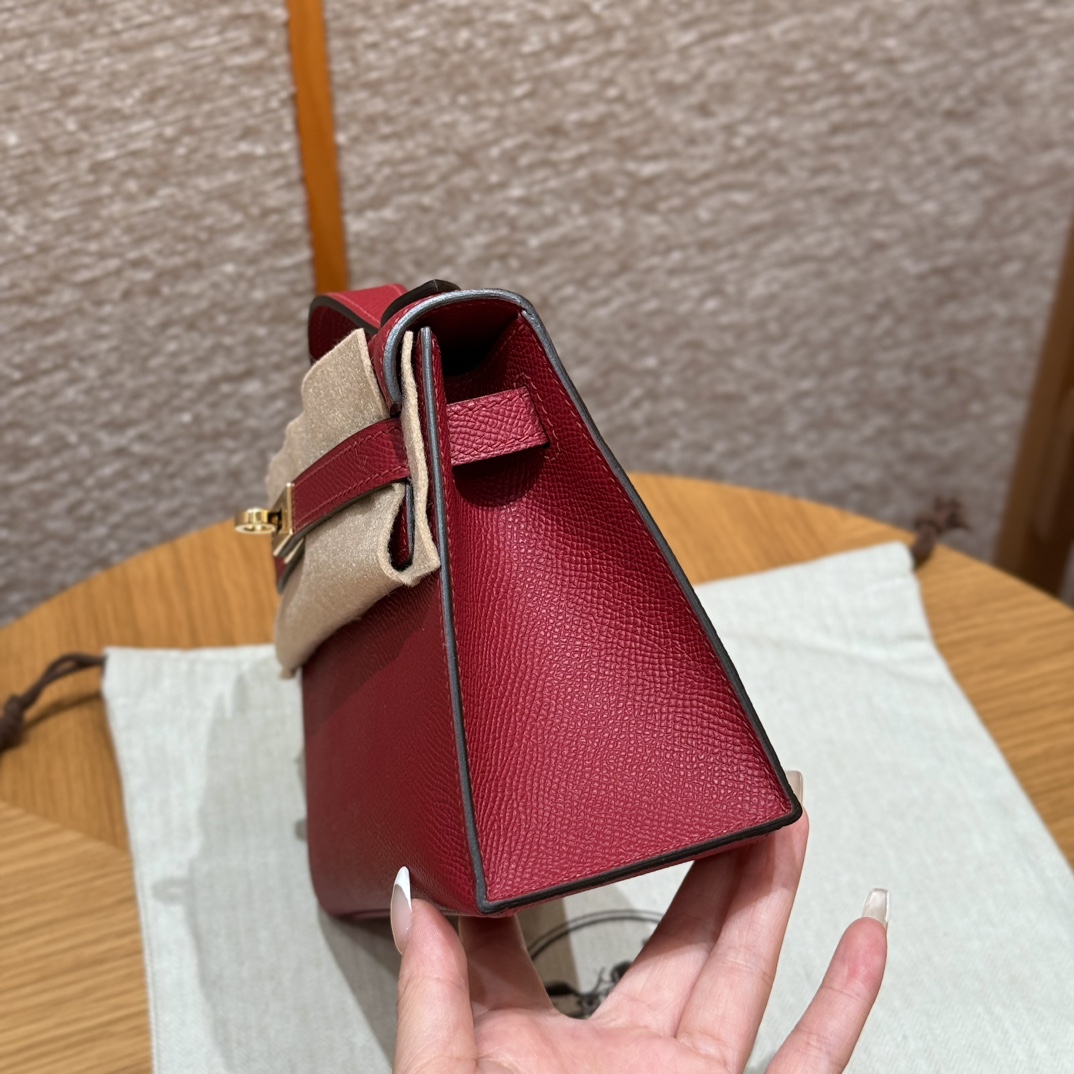 Hermès  Kelly Pochette 1 Rouge great Epsom
