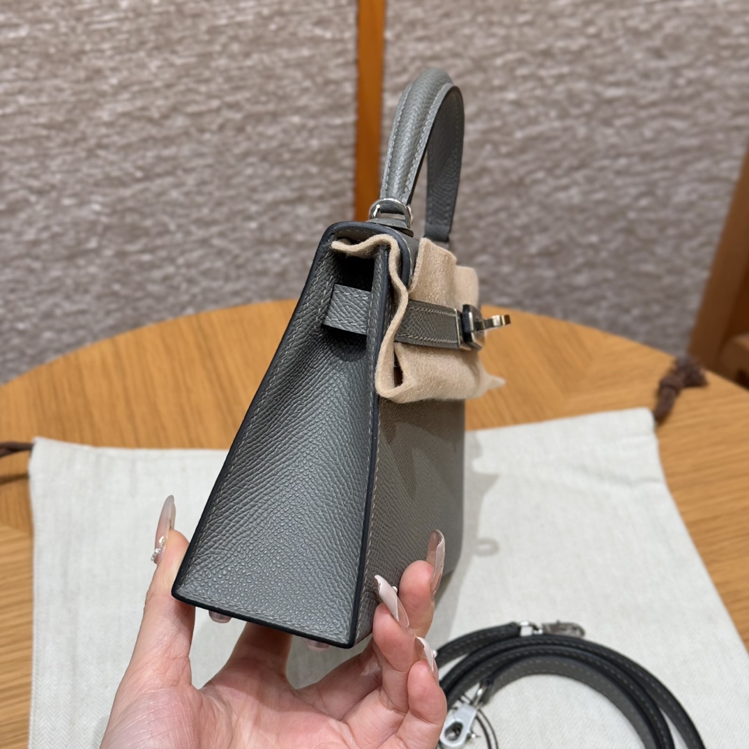 Hermès  Mini Kelly2 Size19 Gris Mayer Epsom