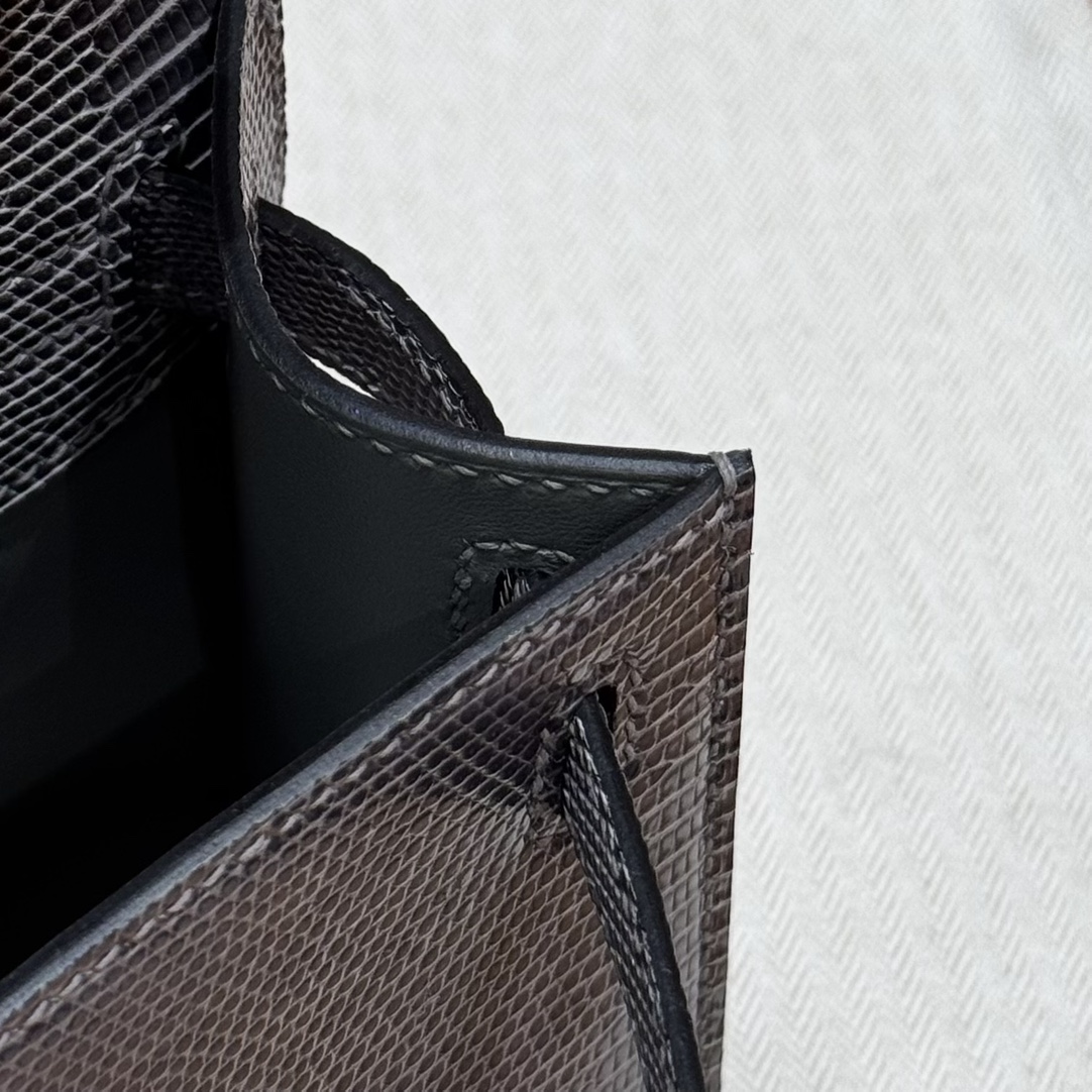 Hermès  Kelly Pochette 1  Ardoise Lizard imported