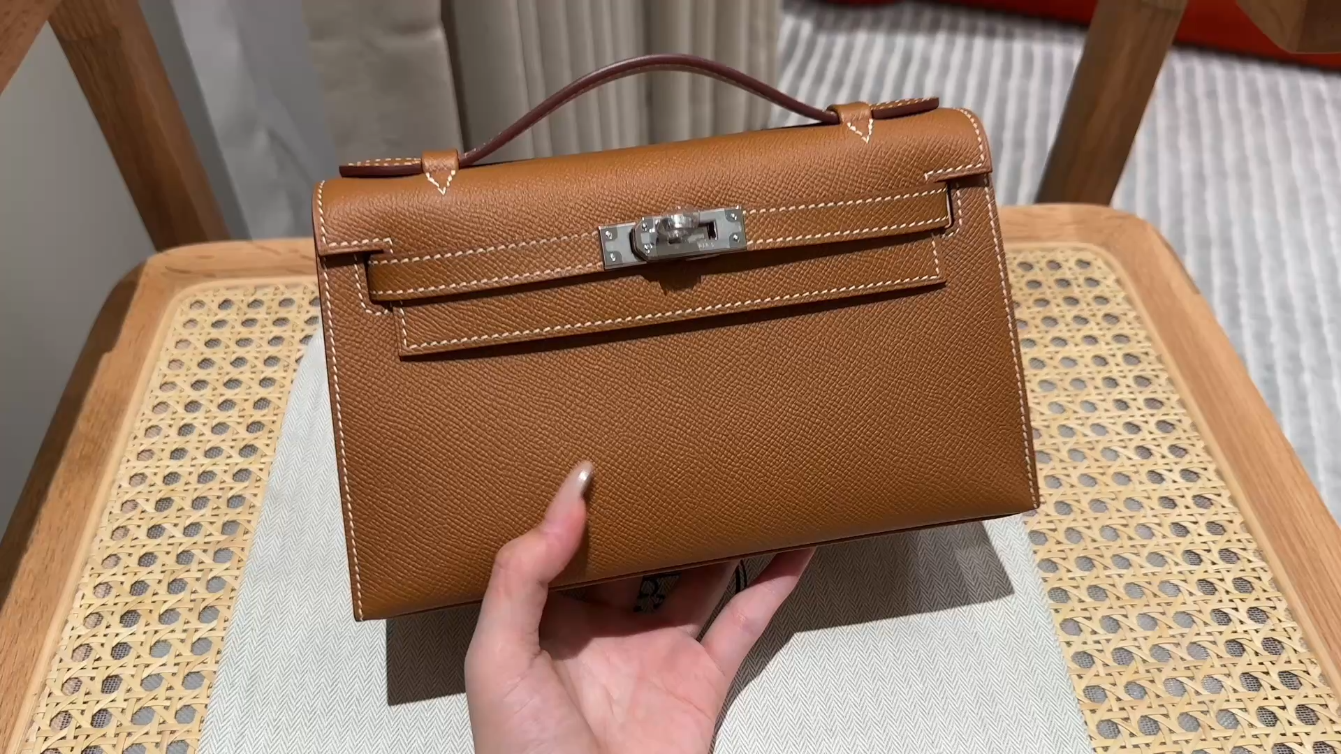 Hermès  Kelly Pochette 1 Gold Epsom