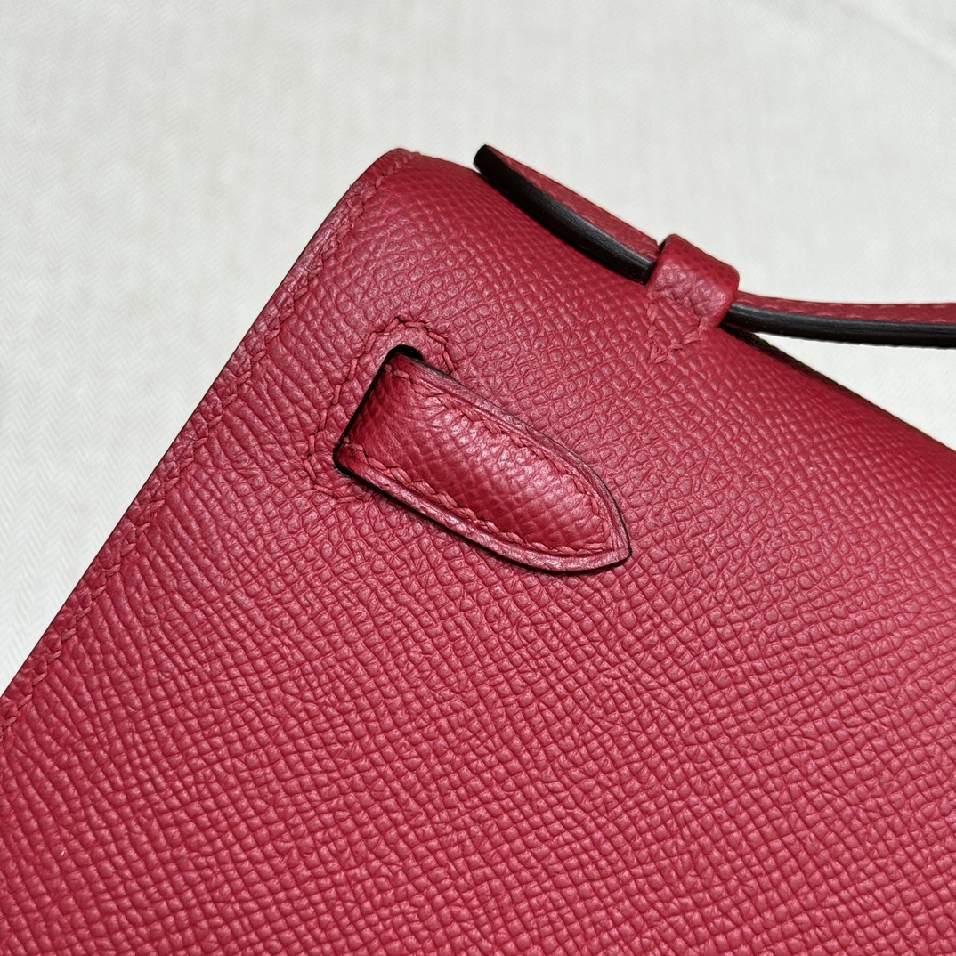Hermès  Kelly Pochette 1 Rouge great Epsom