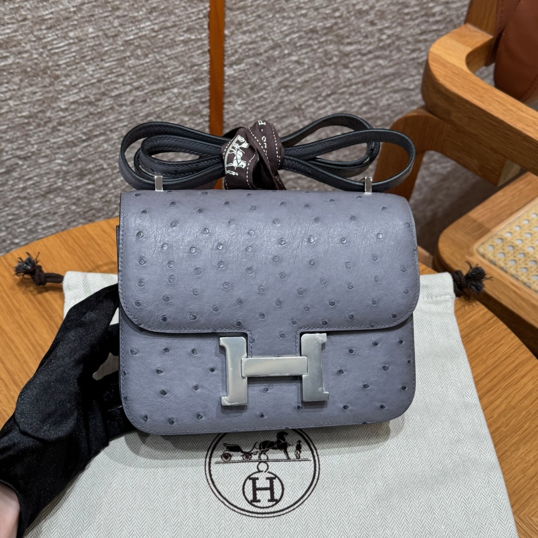 Hermès Constance 19 Girs Agate KK ostrich imported