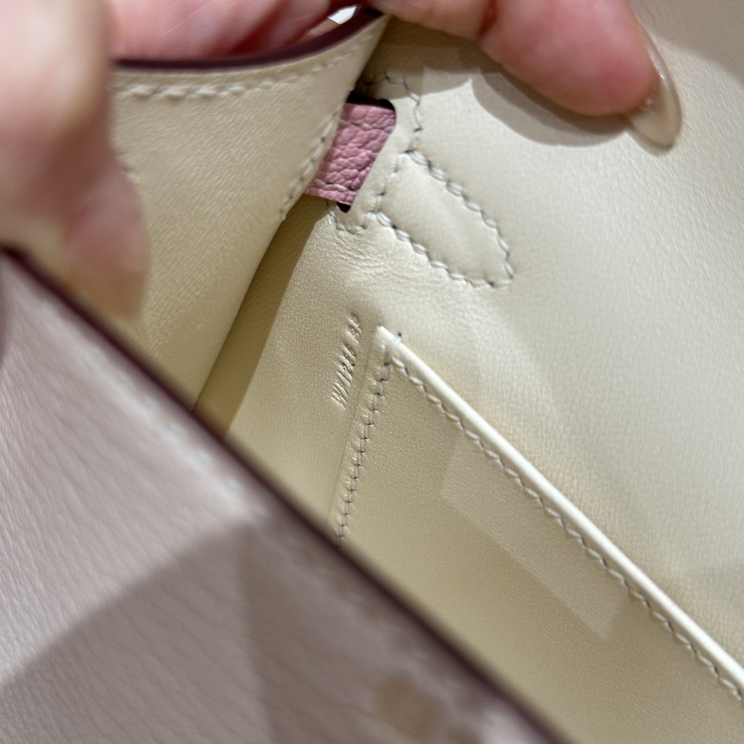 Hermès  Mini Kelly2 Size19  Nata and Rose Sakura Chever