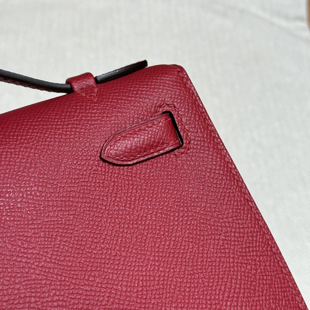 Hermès  Kelly Pochette 1 Rouge great Epsom
