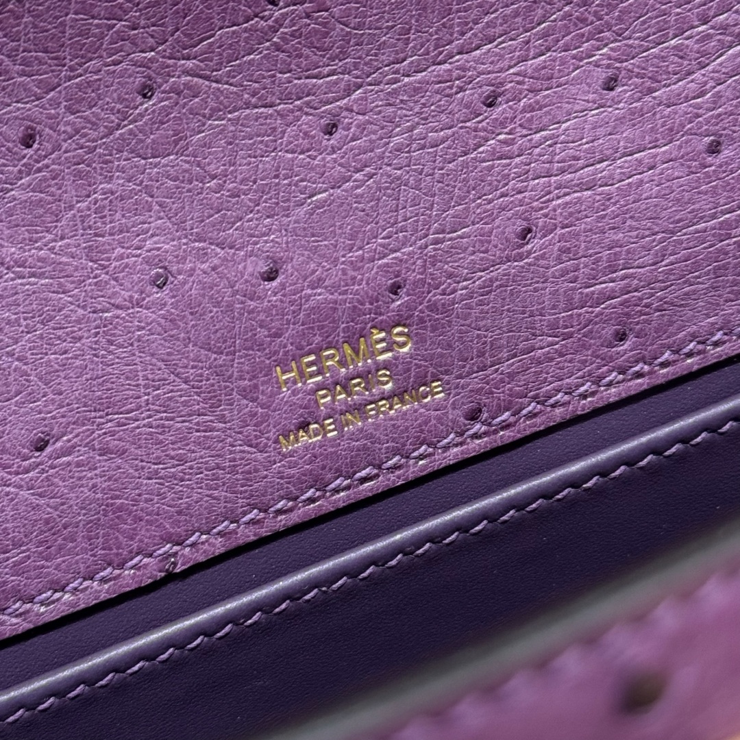 Hermès  Kelly Pochette 1  Anemone KK ostrich imported