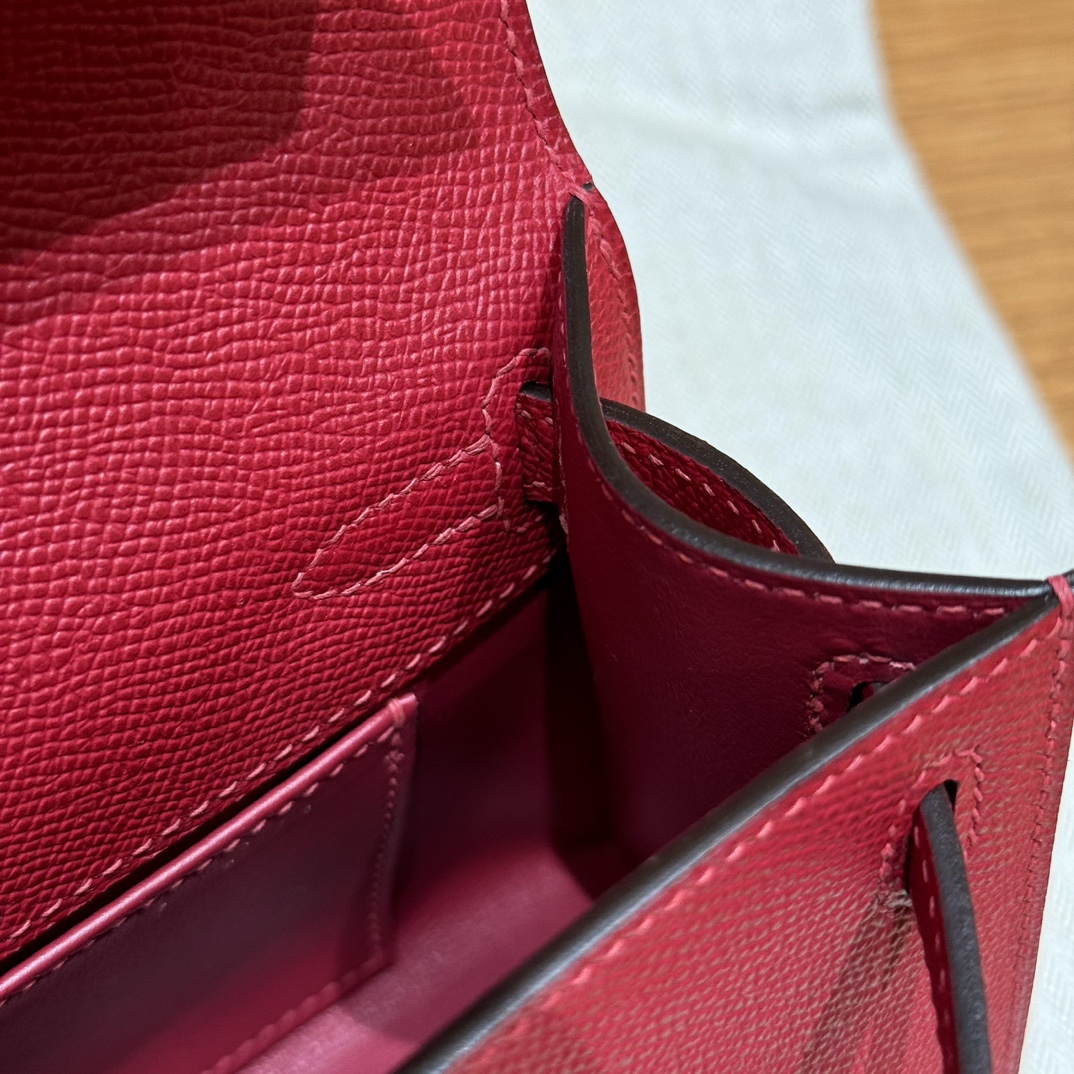 Hermès  Kelly Pochette 1 Rouge great Epsom