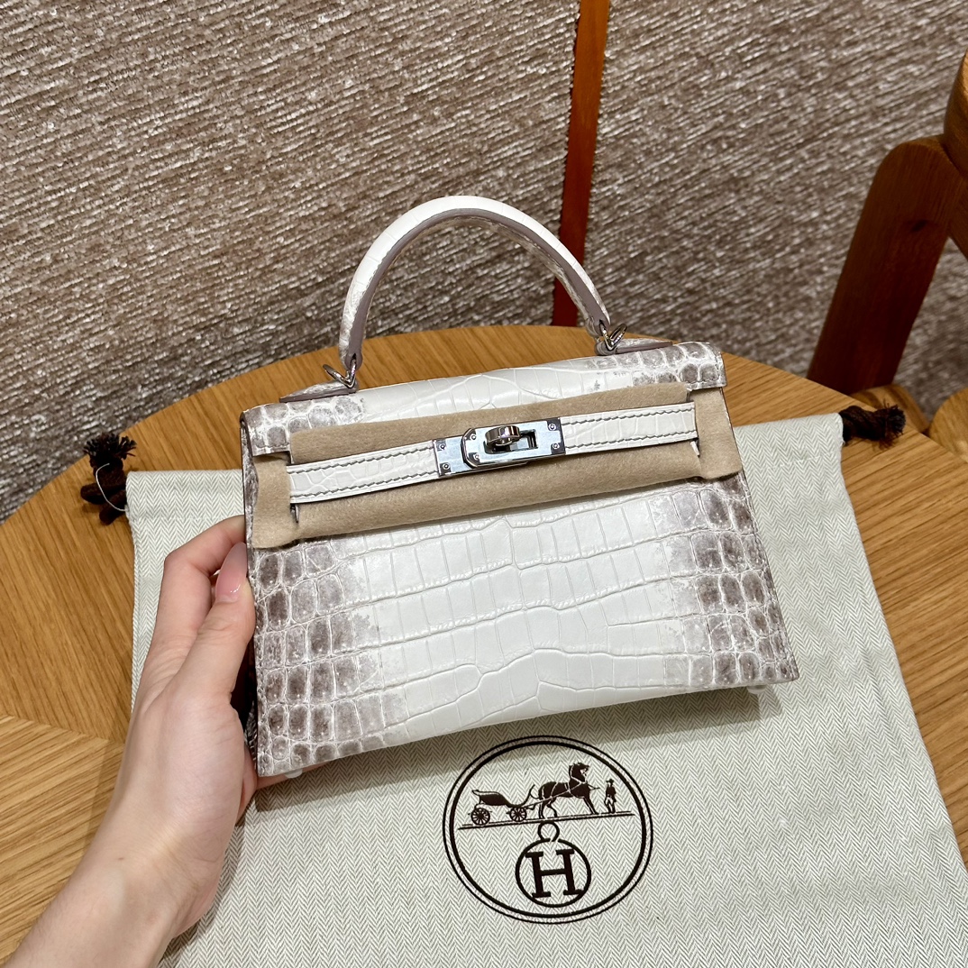 Hermès  Mini Kelly2 Size19   Himalaya Niloticus imported