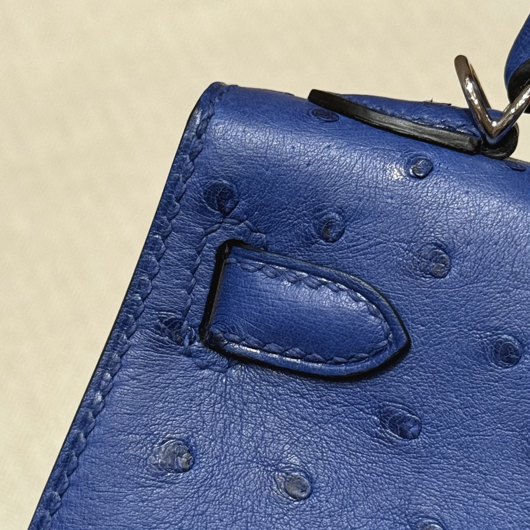 Hermès  Mini Kelly2 Size19 Blue roy  KK ostrich imported