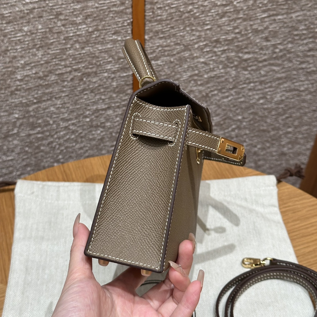 Hermès  Mini Kelly2 Size19 etoupe Epsom