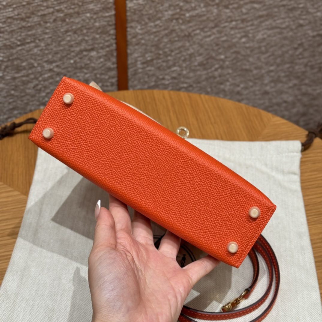 Hermès  Mini Kelly2 Size19 Feu  Epsom