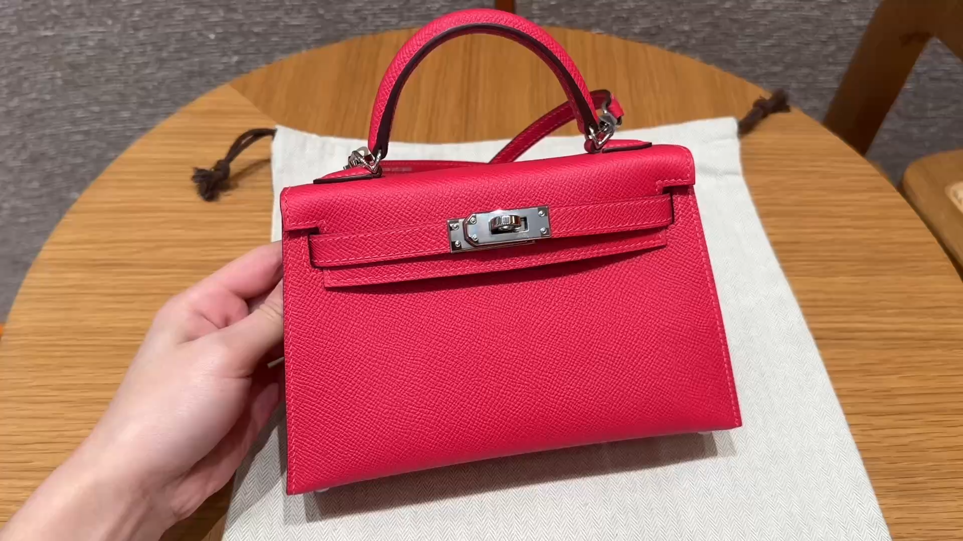 Hermès  Mini Kelly2 Size19 Rose extreme epsom