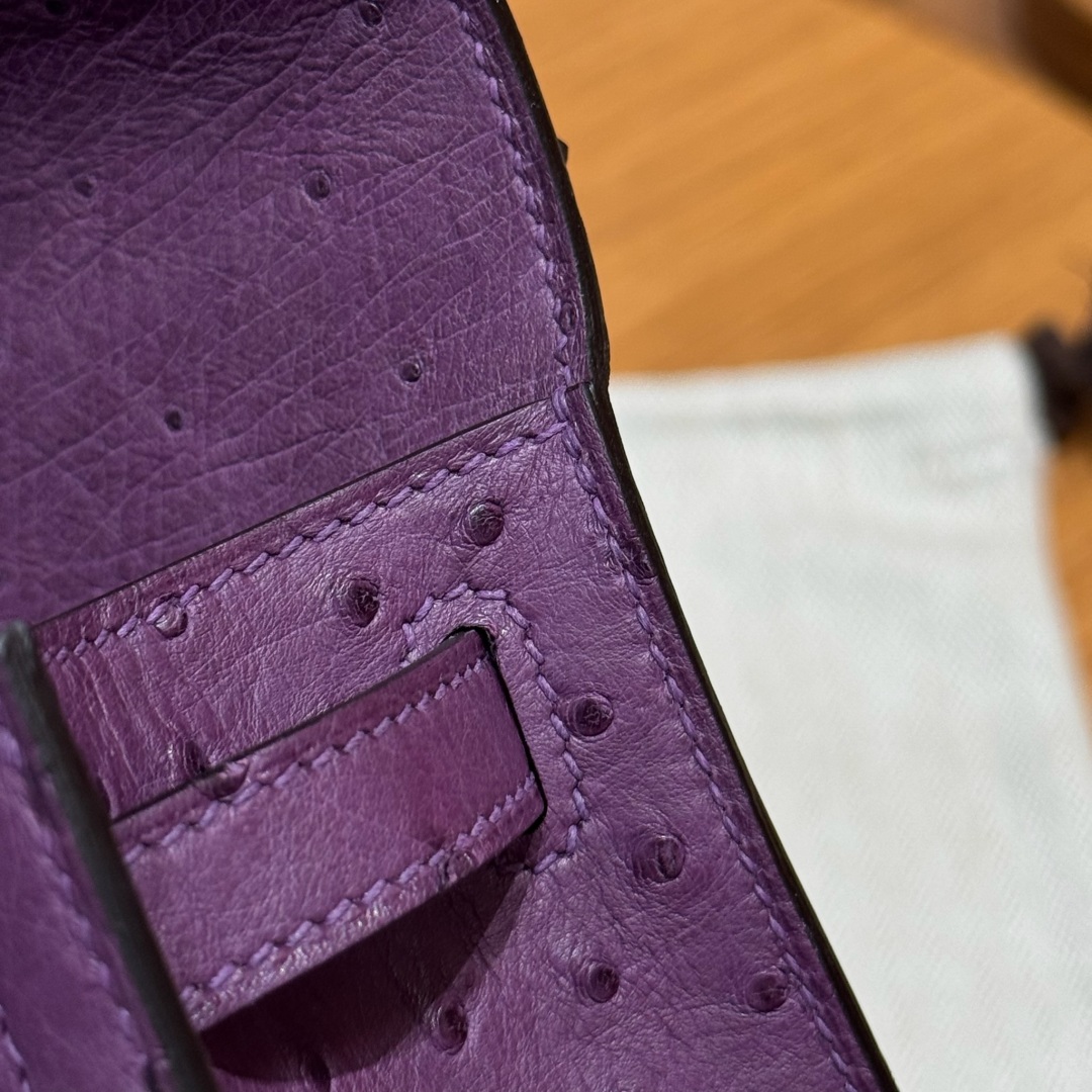 Hermès  Kelly Pochette 1  Anemone KK ostrich imported
