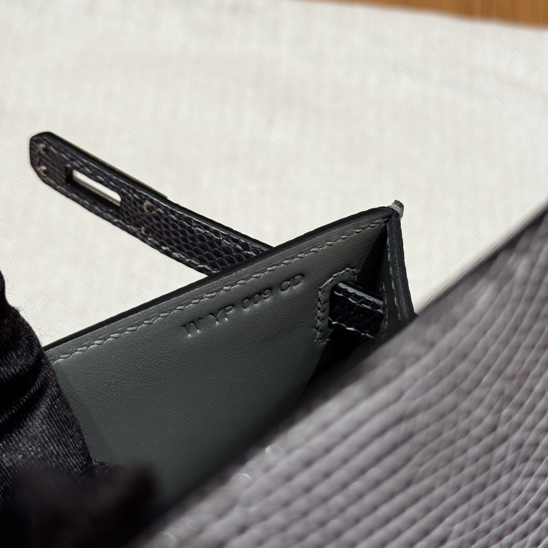 Hermès  Kelly Pochette 1  Ardoise Lizard imported