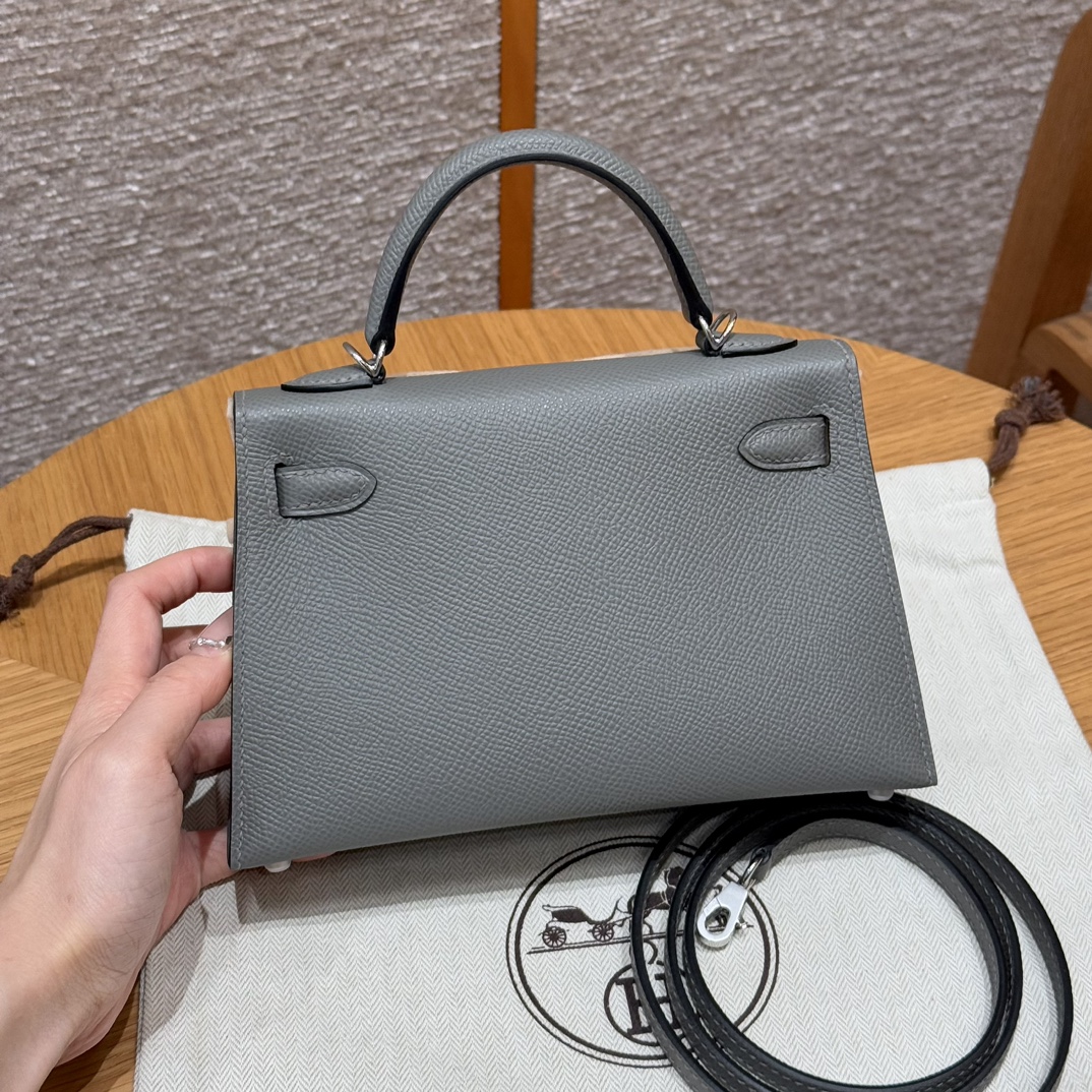 Hermès  Mini Kelly2 Size19 Gris Mayer Epsom