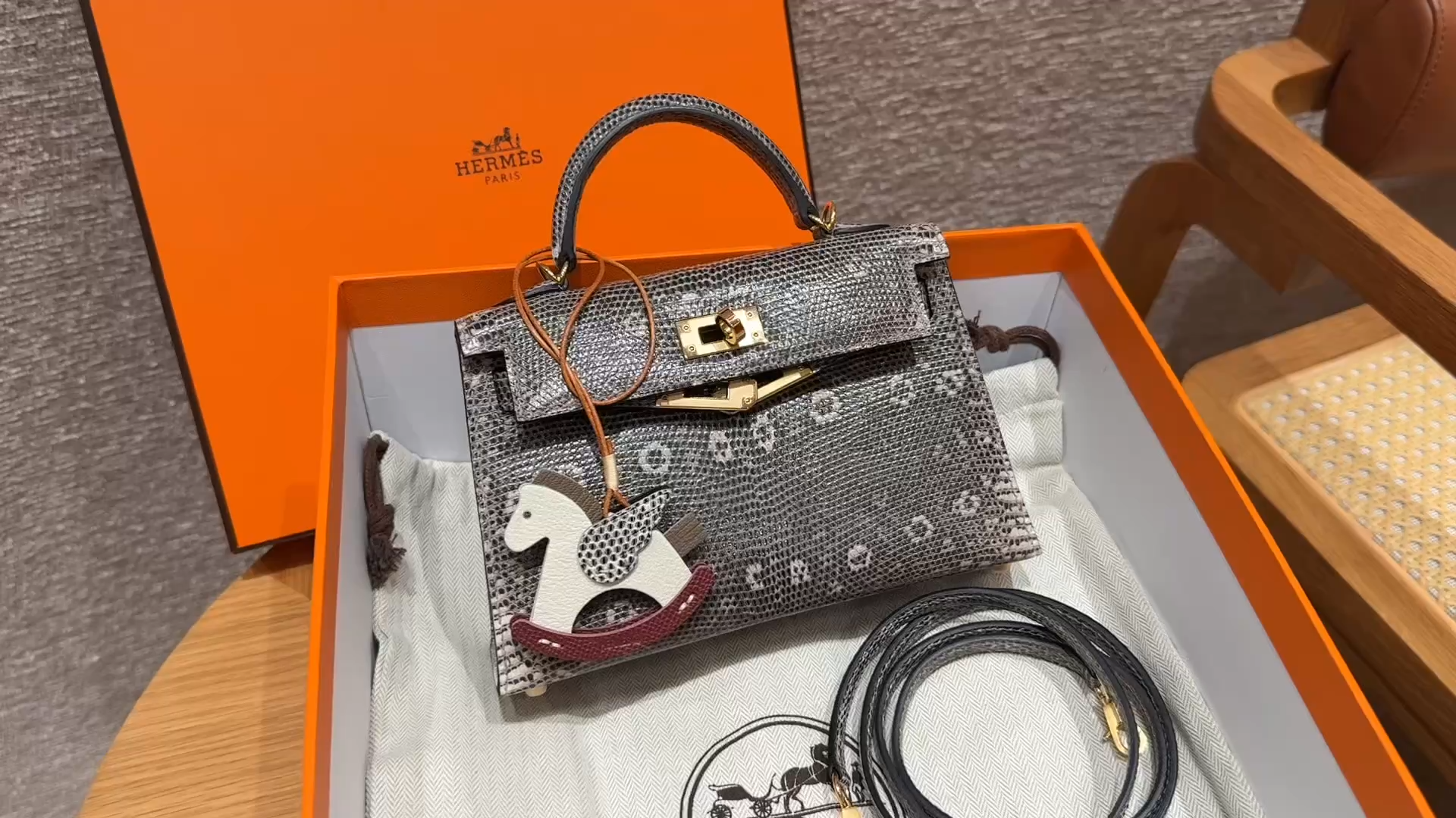 Hermès  Mini Kelly2 Size19 Ombre Lizard imported
