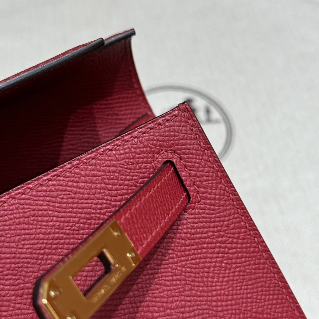 Hermès  Kelly Pochette 1 Rouge great Epsom