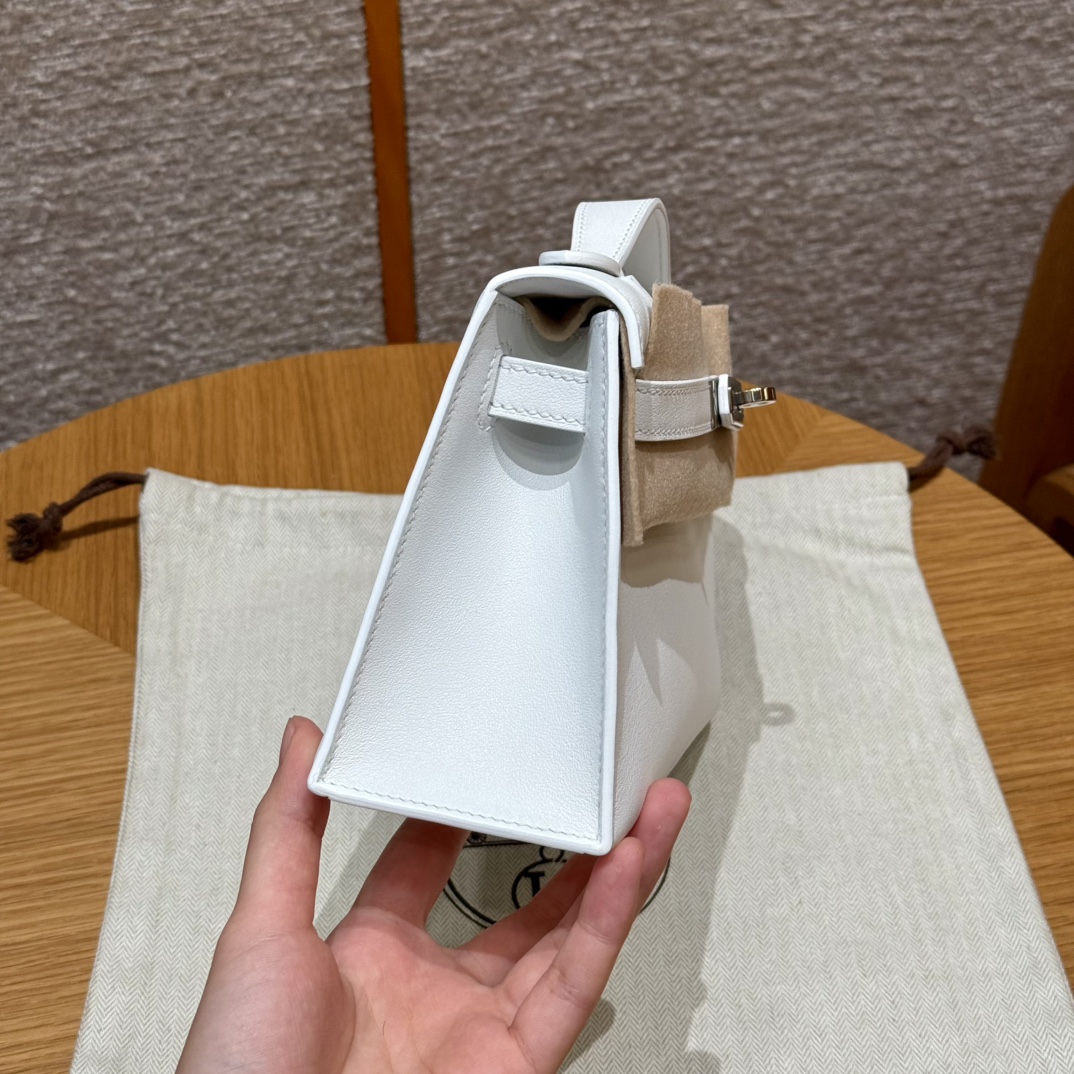 Hermès  Kelly Pochette 1 Blanc Swift