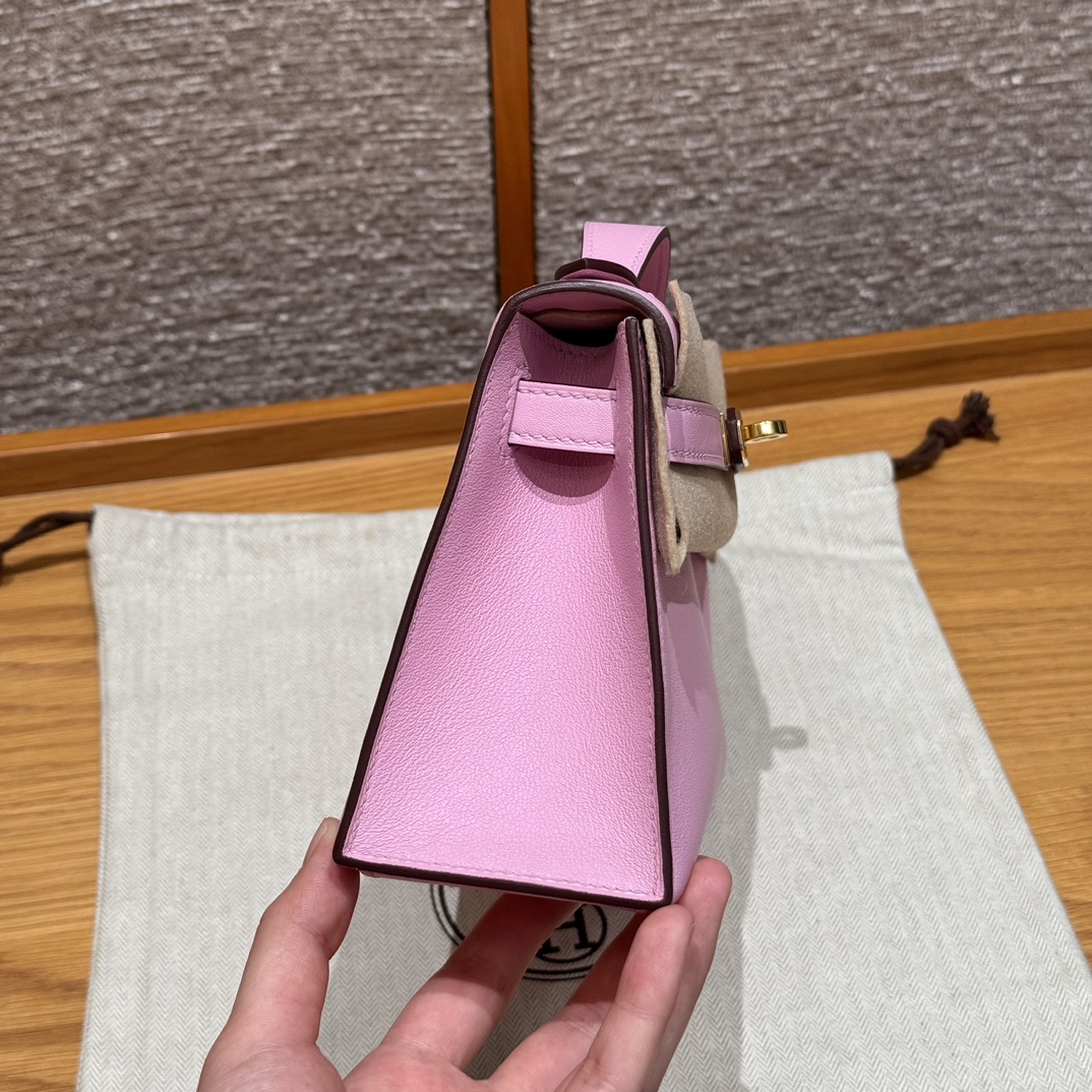 Hermès  Kelly Pochette 1 mauve Swift