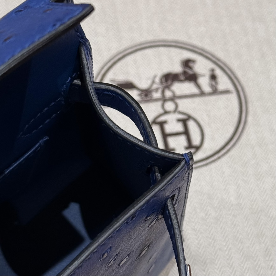 Hermès  Mini Kelly2 Size19 Blue roy  KK ostrich imported